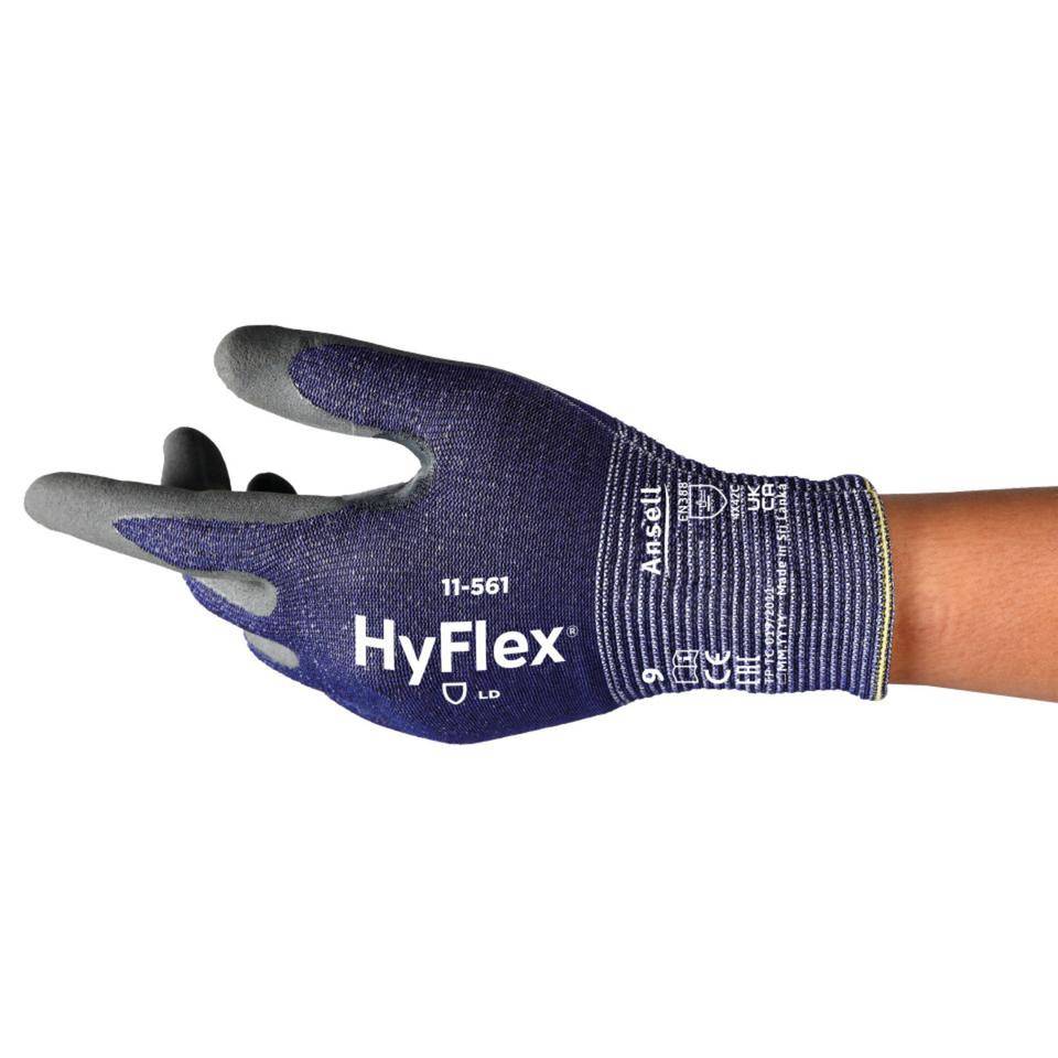 Ansell Schnittschutzhandschuh HyFlex® 11-561, Kat.II, grau, 235mm, Größe 9