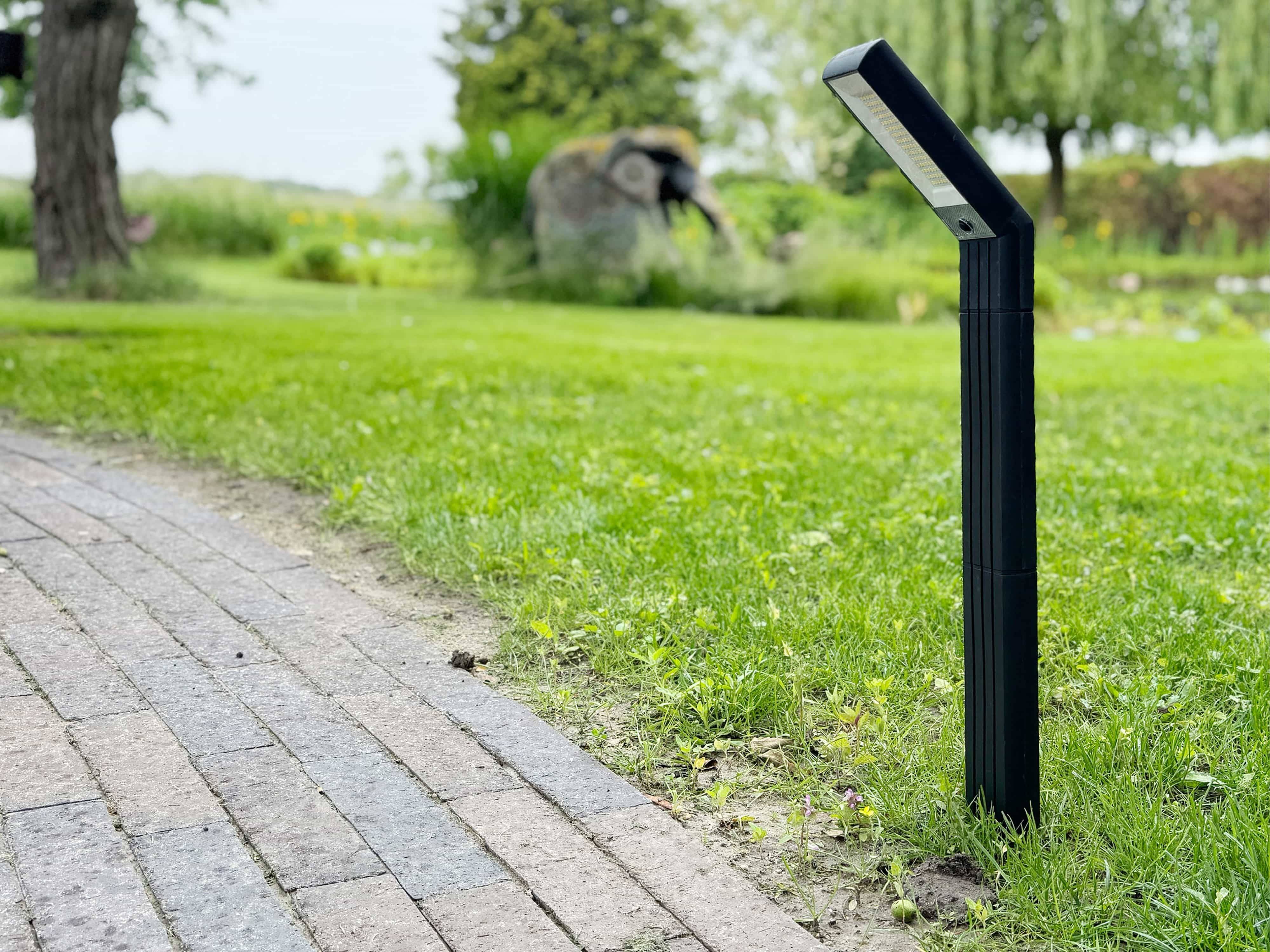 CHILITEC Solar LED-Pollerleuchte SWL-78, 1,8 W, 3000 K, IP44, schwarz