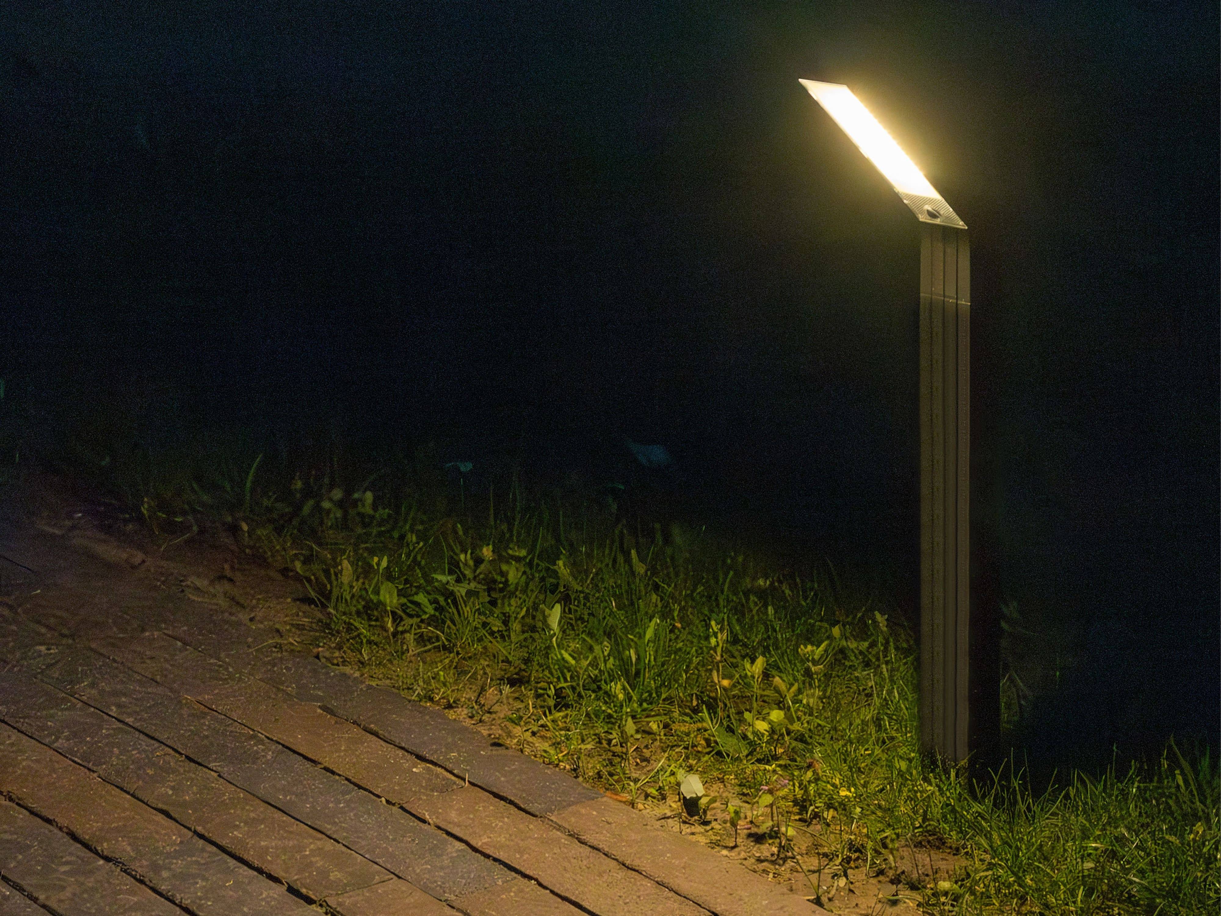 CHILITEC Solar LED-Pollerleuchte SWL-78, 1,8 W, 3000 K, IP44, schwarz