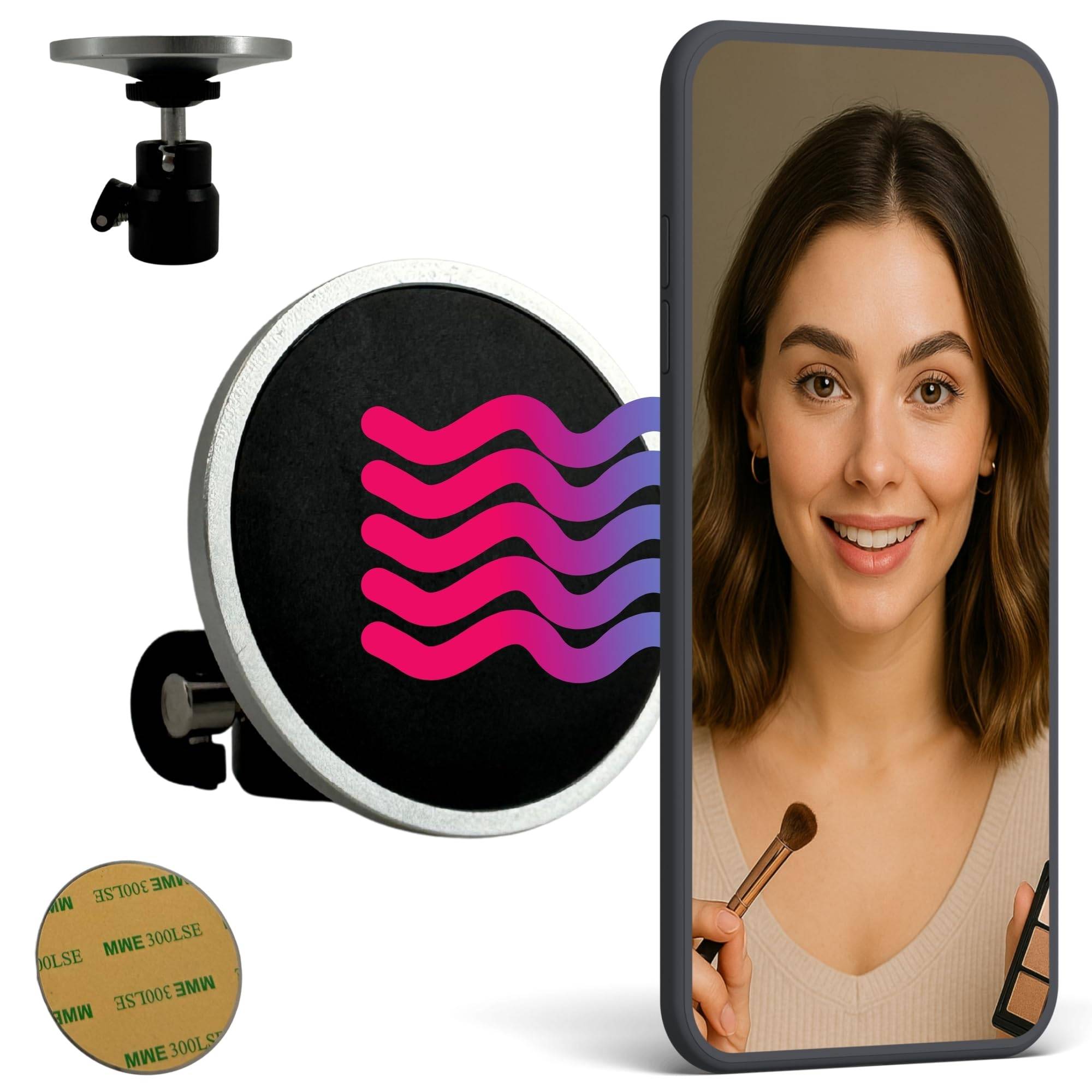 Magnetische Handy Halterung Kugelkopf kompatibel mit Apple Magsafe iPhone Stativ Adapter magnetisch