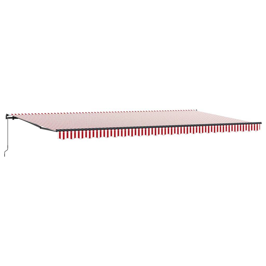 vidaXL Einziehbare Markise Rot und Weiß 600 x 350 cm Stoff