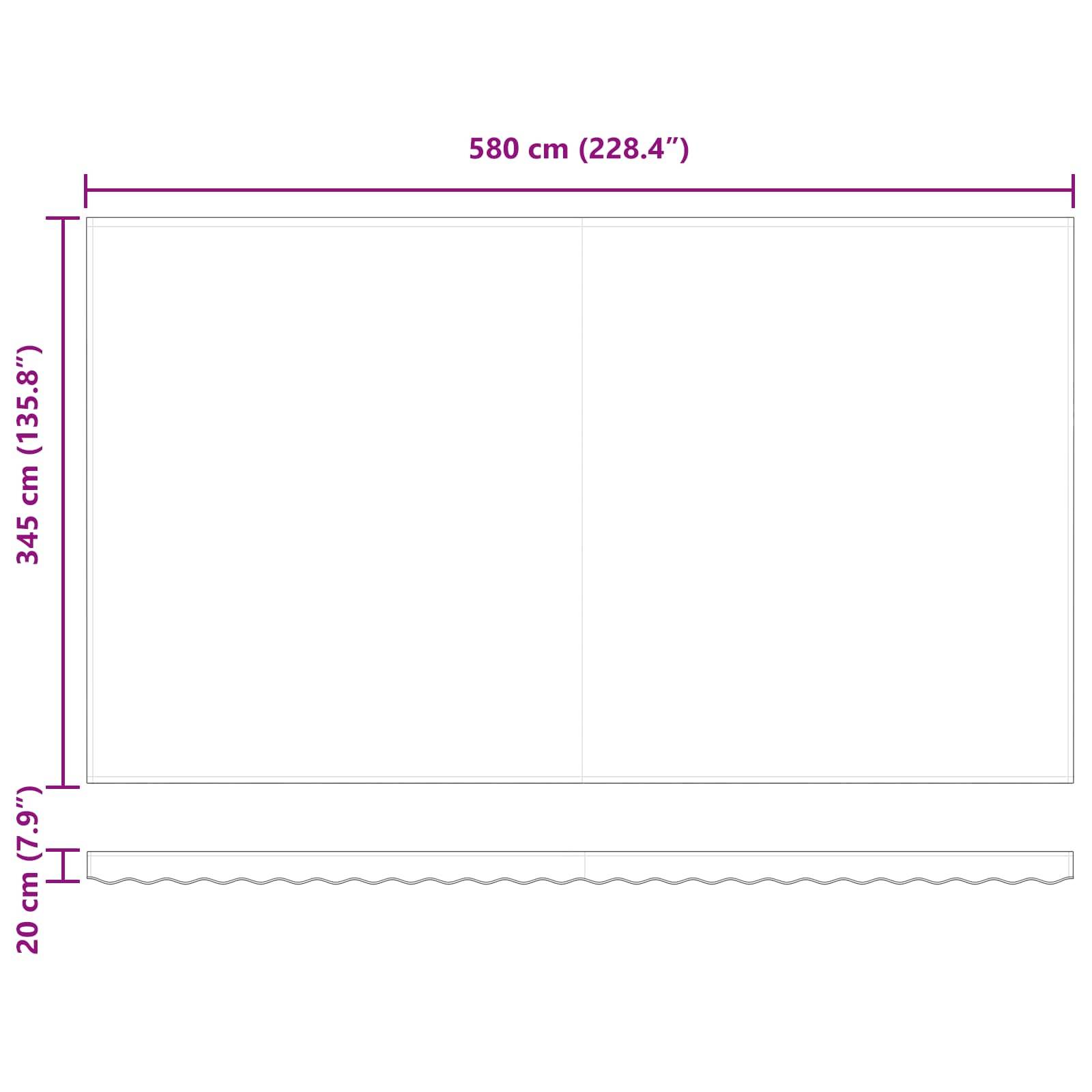 vidaXL Ausziehbare Markise Mehrfarbig 600 x 350 cm Stoff und Aluminium