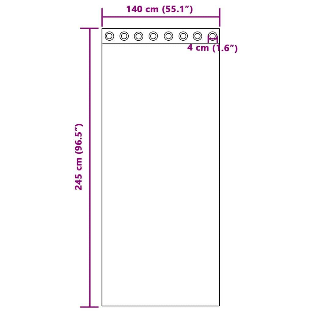 vidaXL Verdunkelungs-Vorhänge mit Ringen 2 pcs Terrakotta 245 x 140 cm