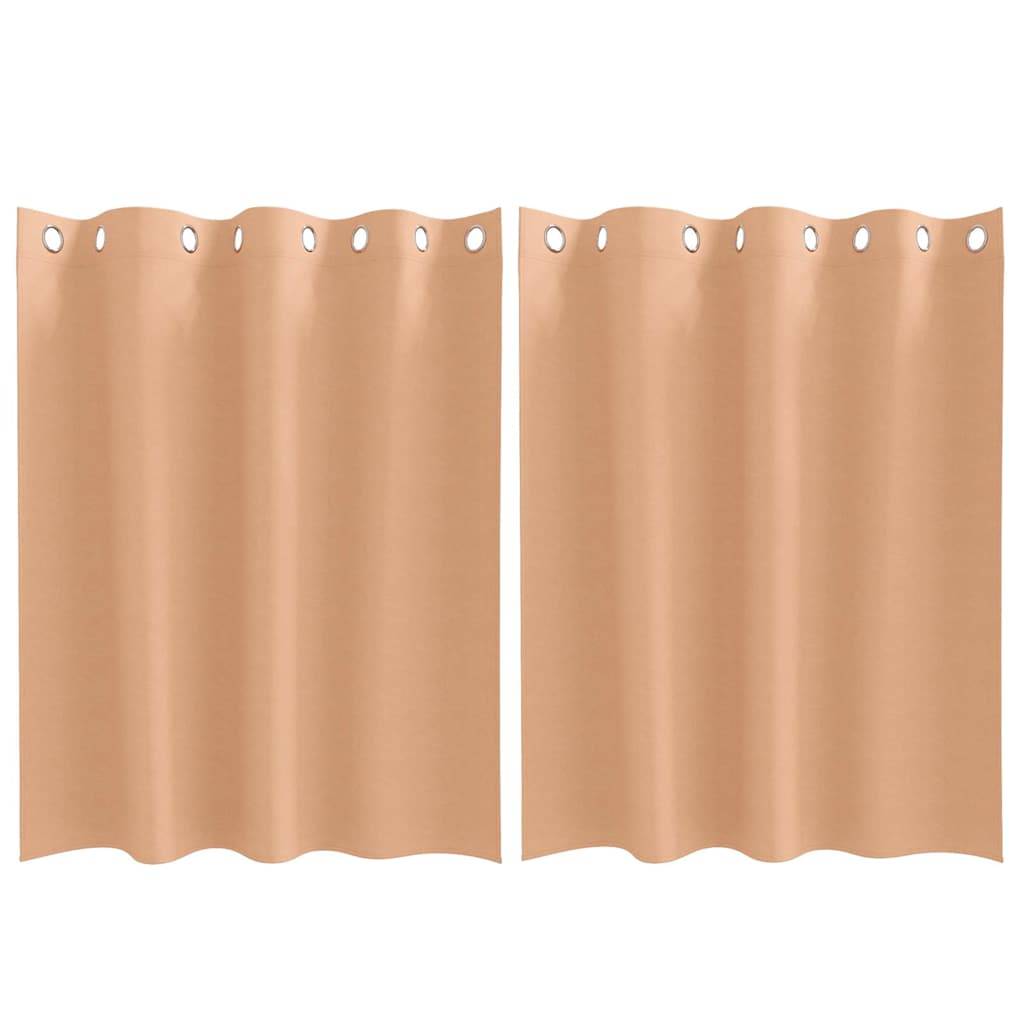 vidaXL Verdunkelungs-Vorhänge mit Ringen 2 pcs Hellbraun 140 x 140 cm