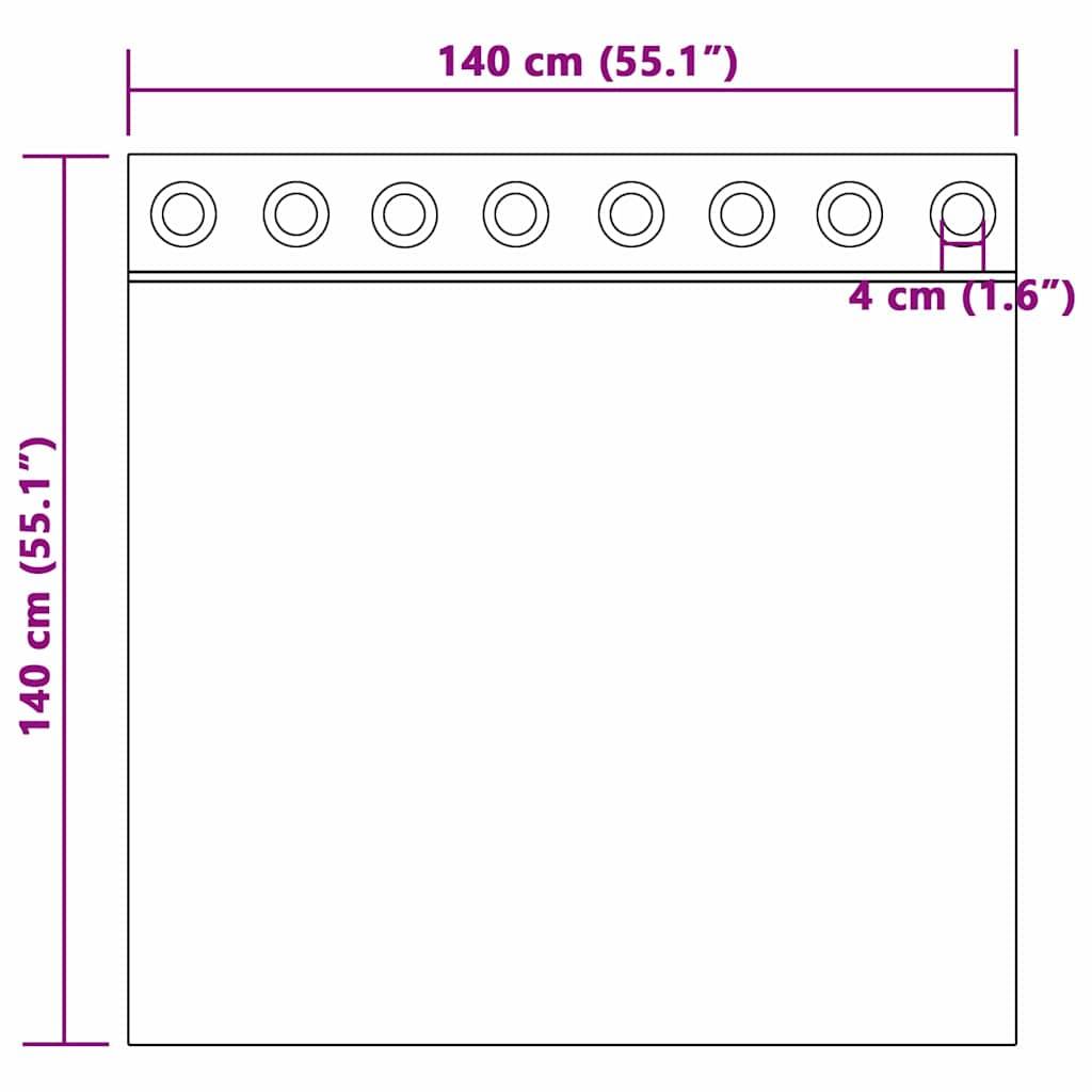 vidaXL Verdunkelungs-Vorhänge mit Ringen 2 pcs Lila 140 x 140 cm