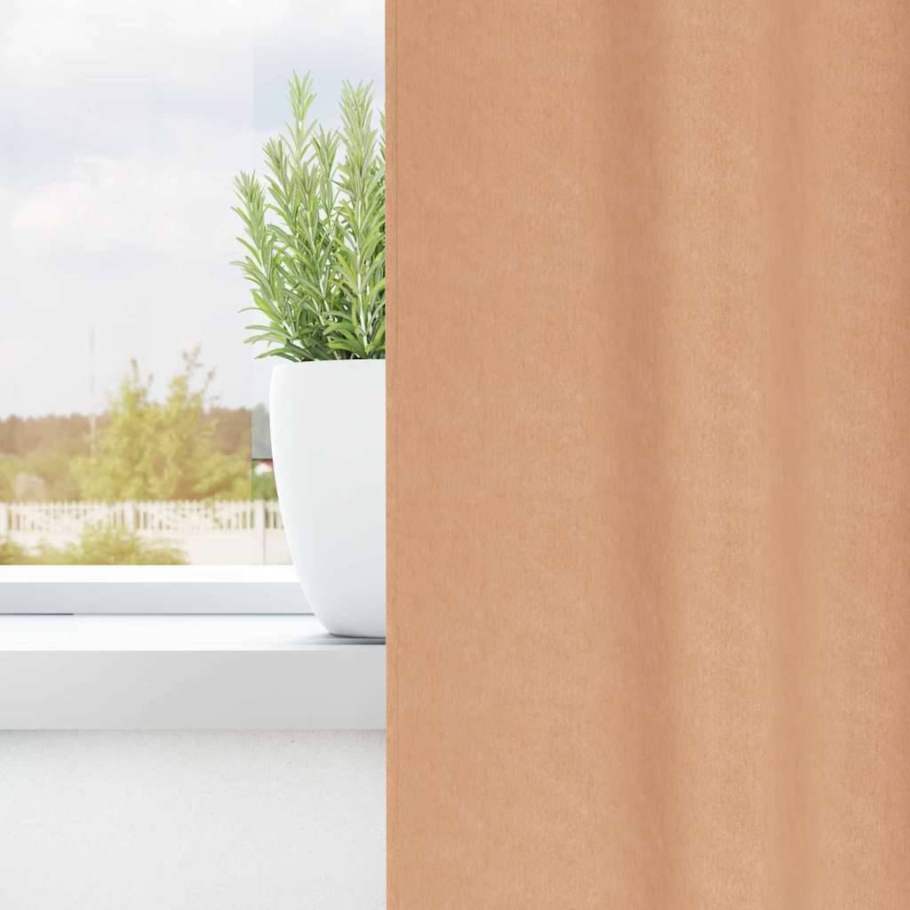 vidaXL Verdunkelungs-Vorhänge mit Ringen 2 pcs Hellbraun 260 x 140 cm