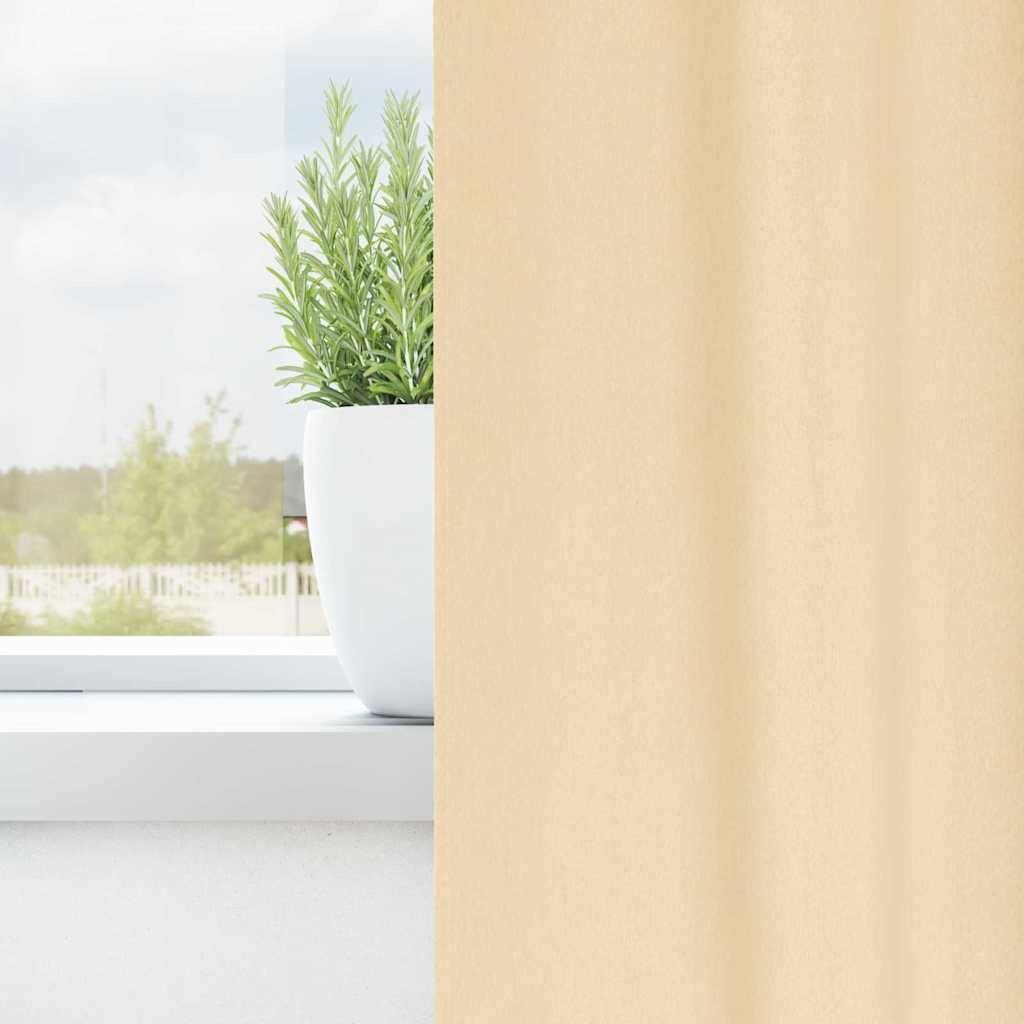 vidaXL Verdunkelungs-Vorhänge mit Ringen 2 pcs Creme 245 x 140 cm
