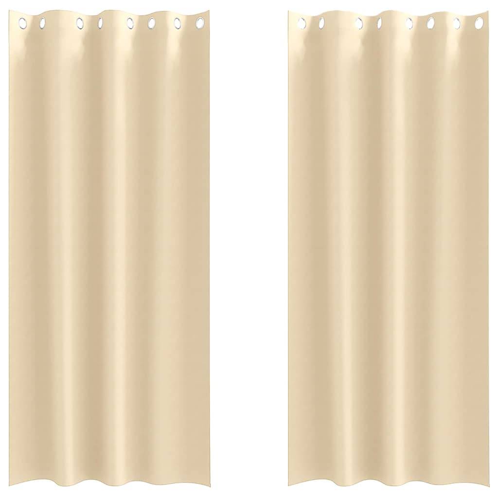 vidaXL Verdunkelungs-Vorhänge mit Ringen 2 pcs Creme 225 x 140 cm