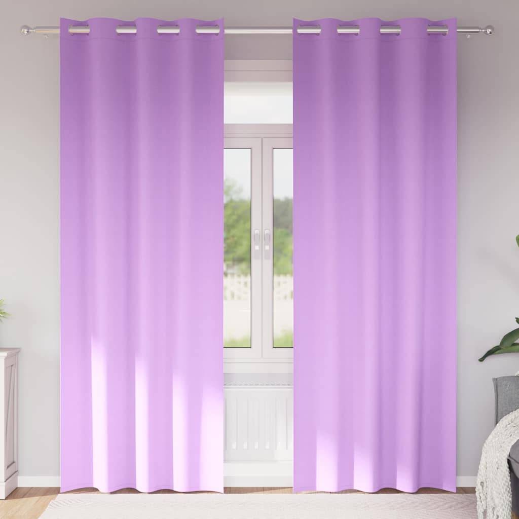 vidaXL Verdunkelungs-Vorhänge mit Ringen 2 pcs Lila 260 x 140 cm