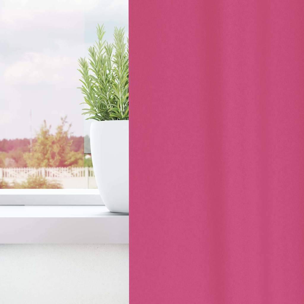 vidaXL Verdunkelungs-Vorhänge mit Ringen 2 pcs Helles Pink