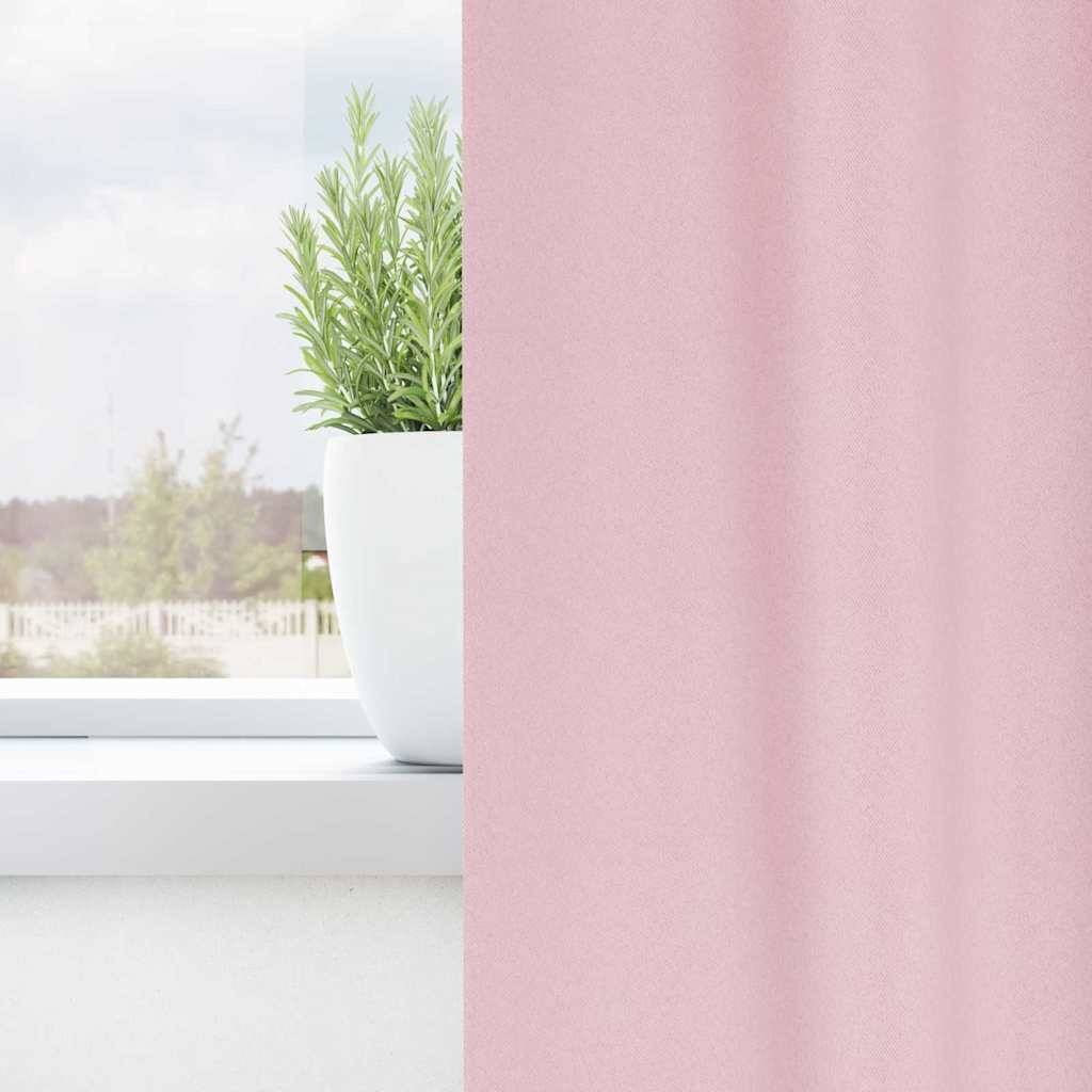 vidaXL Verdunkelungs-Vorhänge mit Ringen 2 pcs Babyrosa 245 x 140 cm