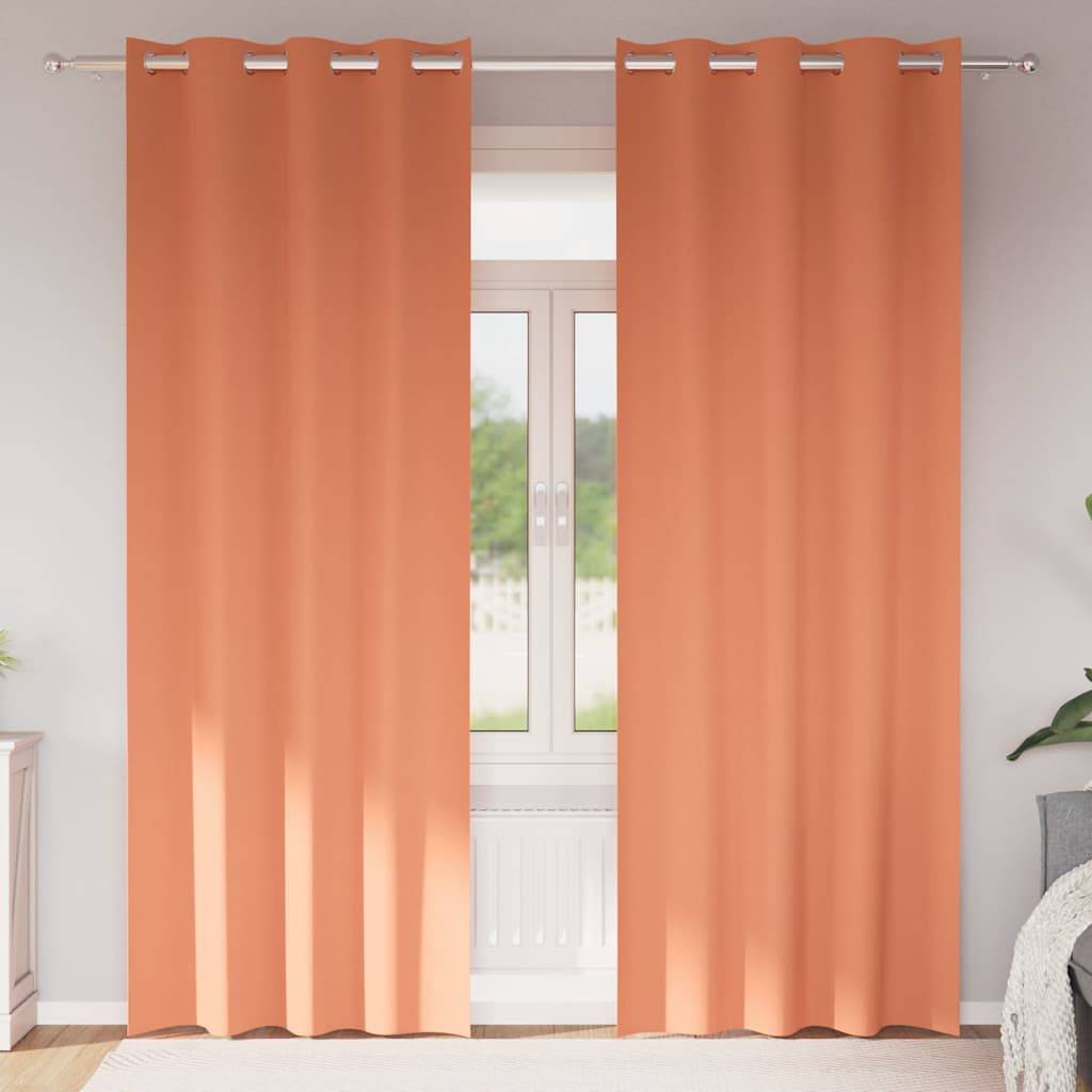 vidaXL Verdunkelungs-Vorhänge mit Ringen 2 pcs Terrakotta 245 x 140 cm