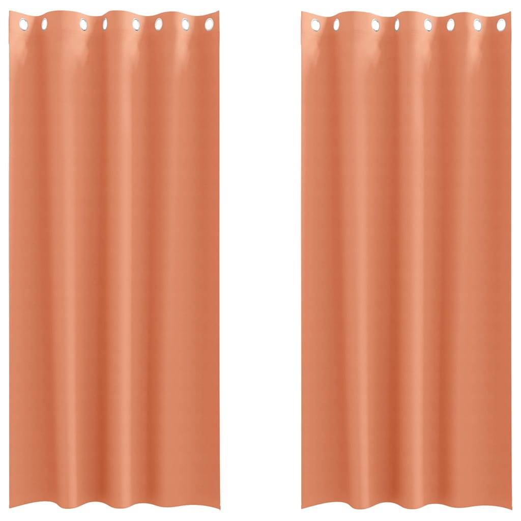 vidaXL Verdunkelungs-Vorhänge mit Ringen 2 pcs Terrakotta 245 x 140 cm