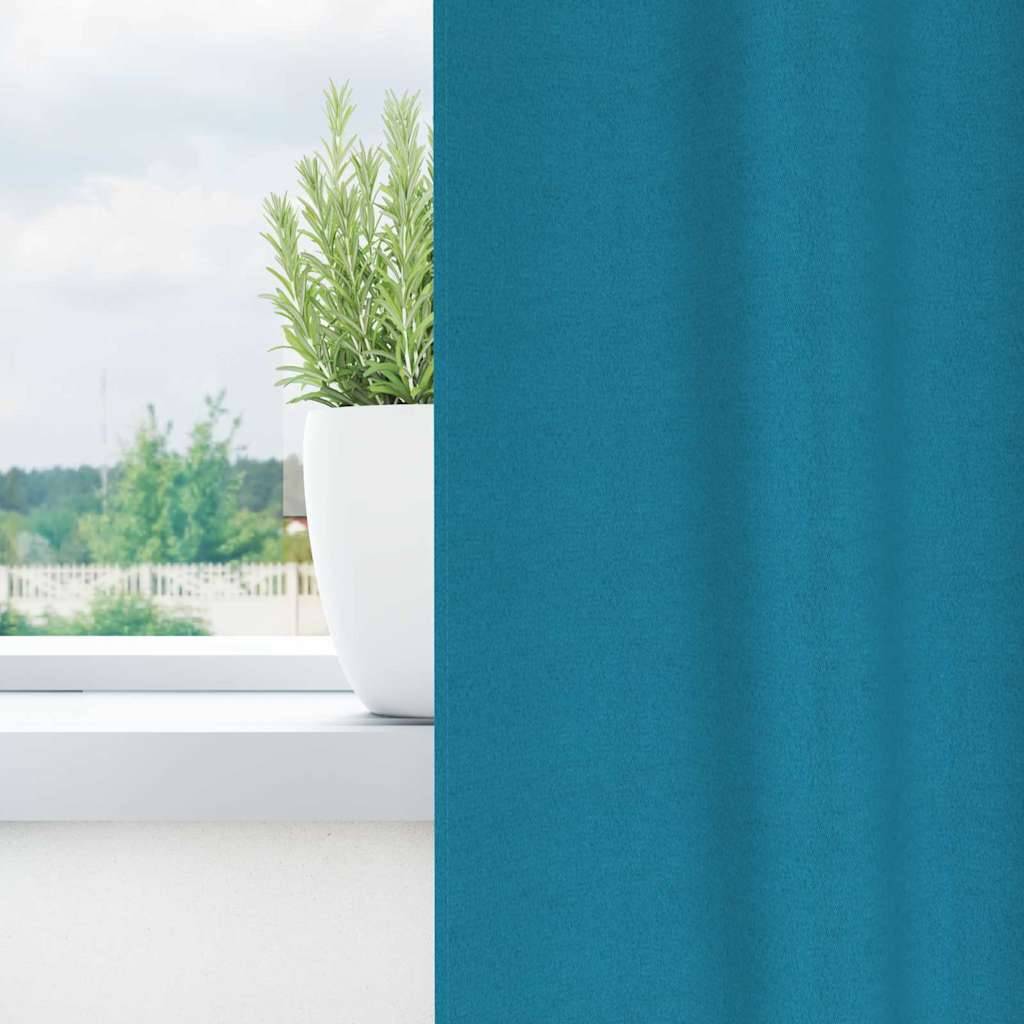 vidaXL Verdunkelungs-Vorhänge mit Ringen 2 pcs Türkis 245 x 140 cm