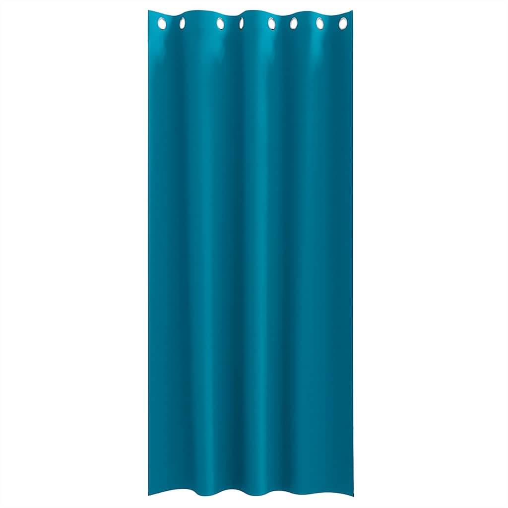 vidaXL Verdunkelungs-Vorhänge mit Ringen 2 pcs Türkis 245 x 140 cm