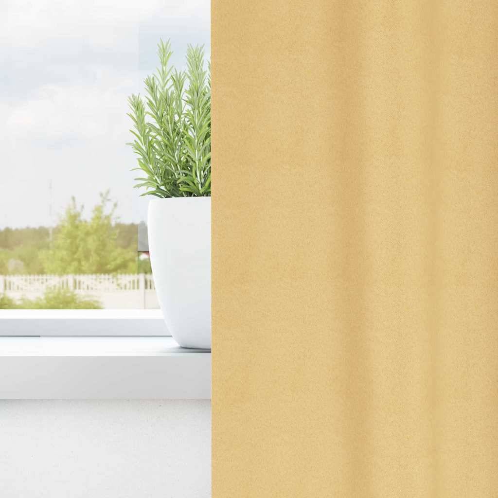 vidaXL Verdunkelungs-Vorhänge mit Ringen 2 pcs Beige 225 x 140 cm