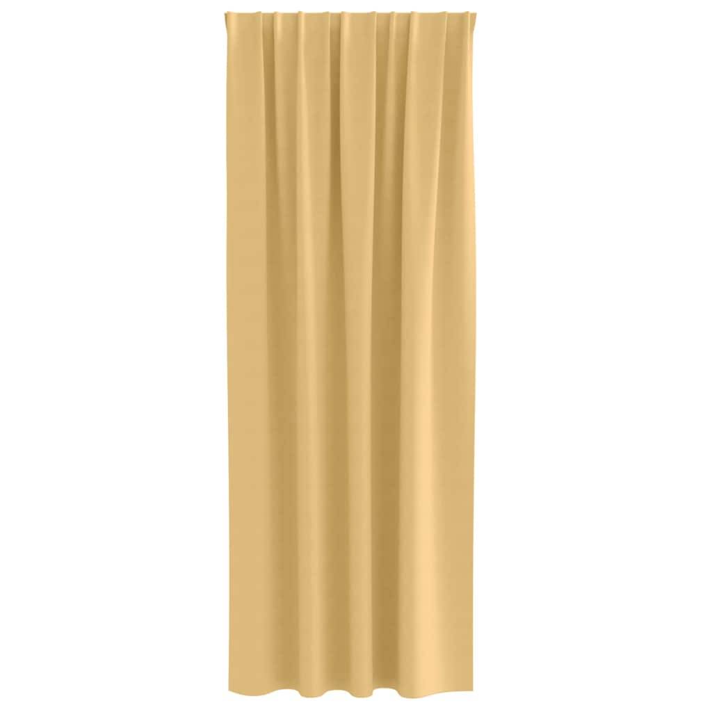 vidaXL Verdunkelungs-Vorhänge mit Ringen 2 pcs Beige 225 x 140 cm