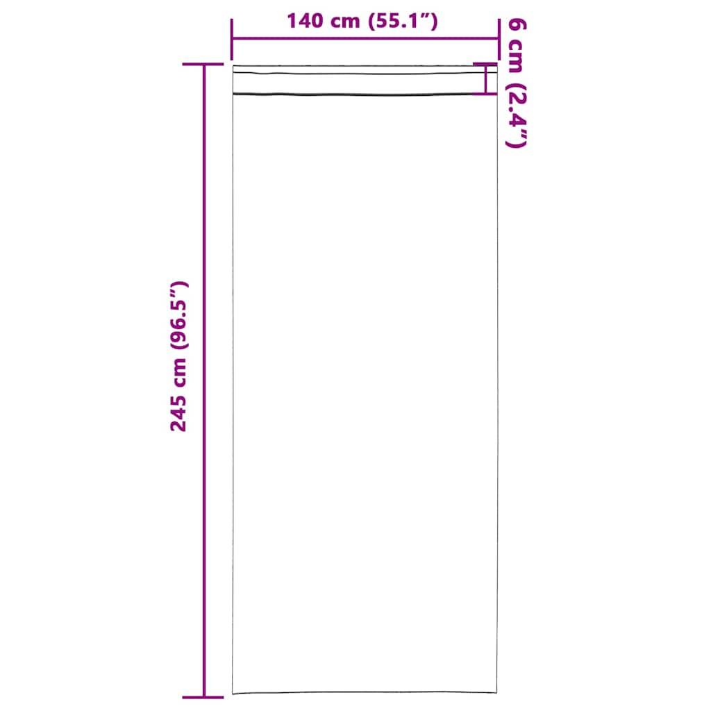 vidaXL Verdunkelungs-Vorhänge mit Ringen 2 pcs Lila 245 x 140 cm