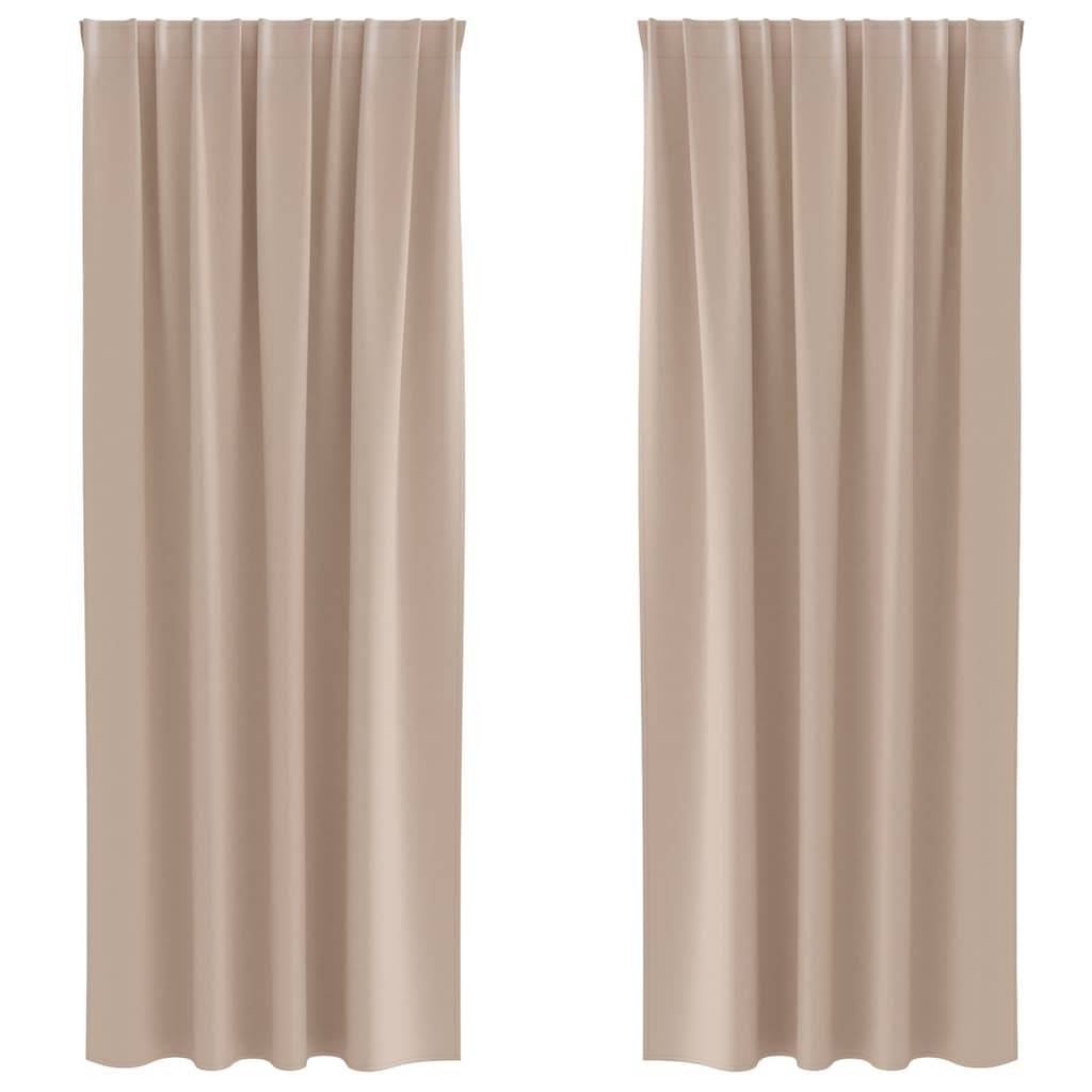 vidaXL Verdunkelungs-Vorhänge mit Ringen 2 pcs Taupe 225 x 140 cm