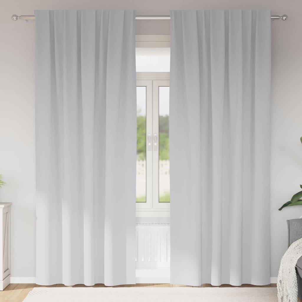 vidaXL Verdunkelungs-Vorhänge mit Ringen 2 pcs Helles Grau