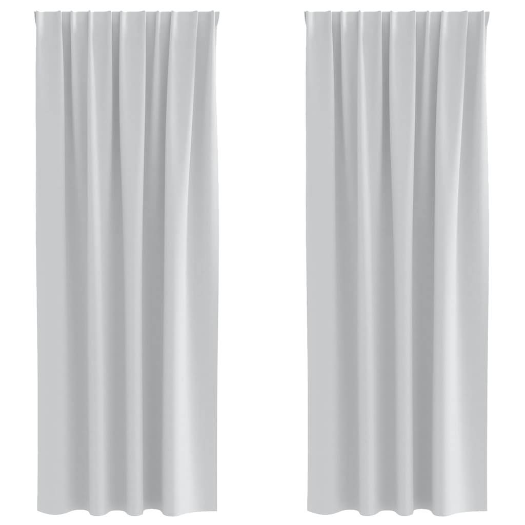 vidaXL Verdunkelungs-Vorhänge mit Ringen 2 pcs Helles Grau