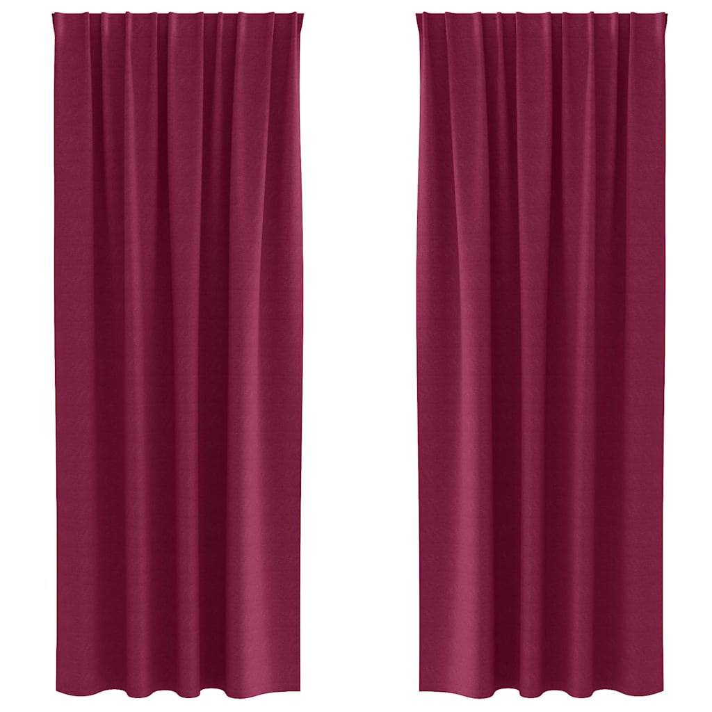 vidaXL Verdunkelungs-Vorhänge mit Ringen 2 pcs Weinrot 245 x 140 cm