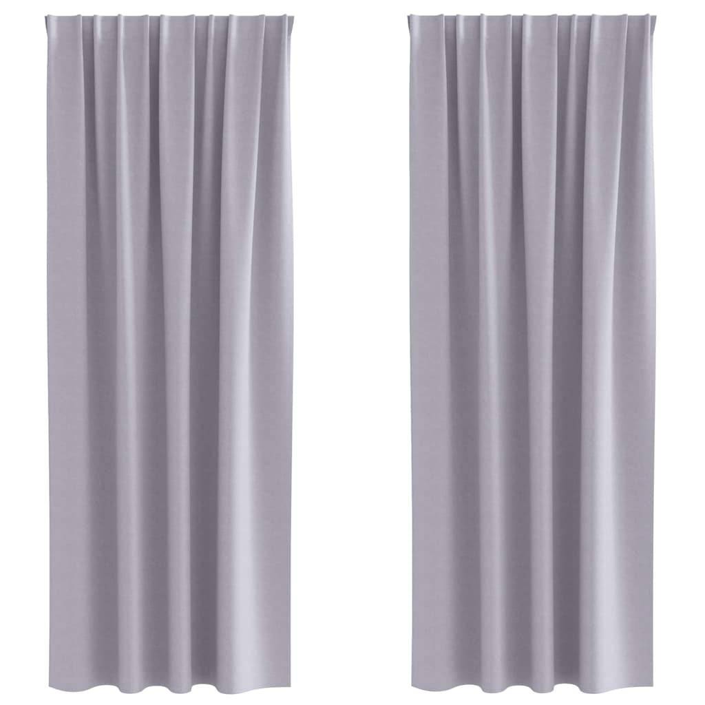 vidaXL Verdunkelungs-Vorhänge mit Ringen 2 pcs Metallic Grau