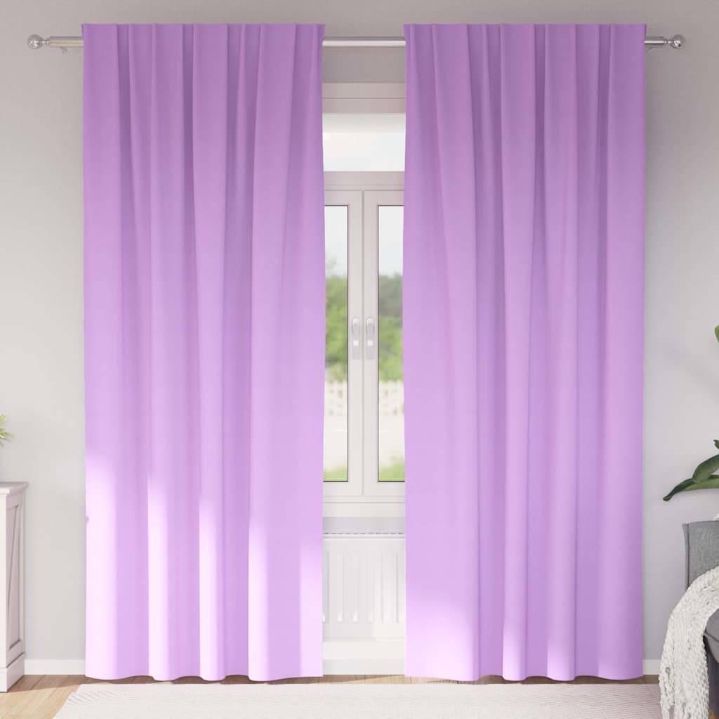 vidaXL Verdunkelungs-Vorhänge mit Ringen 2 pcs Lila 245 x 140 cm