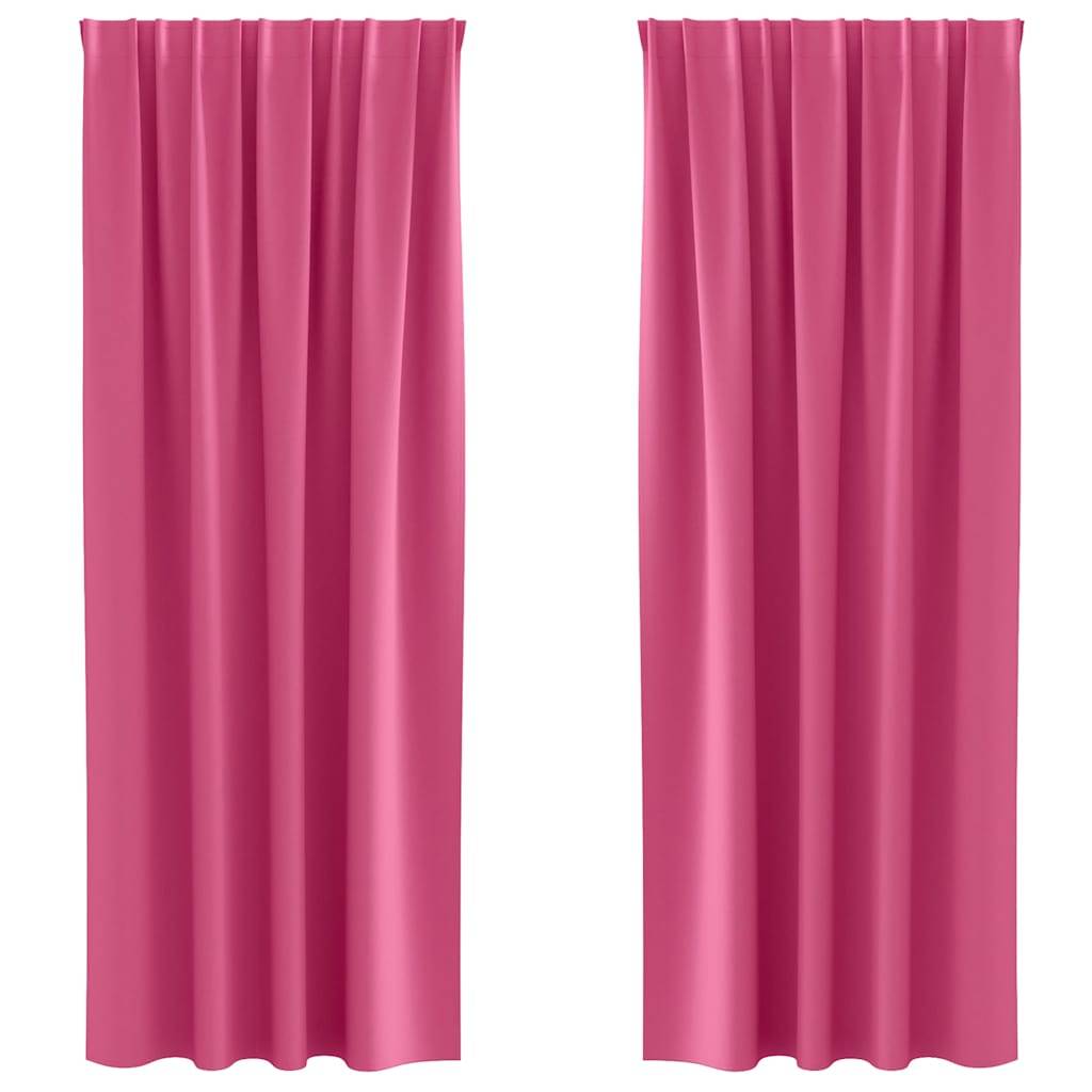 vidaXL Verdunkelungs-Vorhänge mit Ringen 2 pcs Helles Pink
