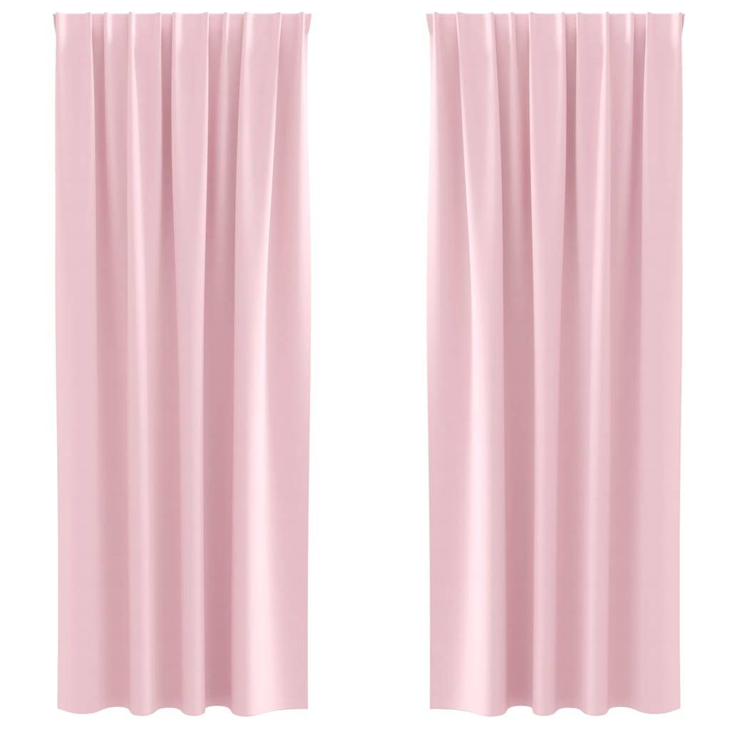 vidaXL Verdunkelungs-Vorhänge mit Ringen 2 pcs Babyrosa 245 x 140 cm