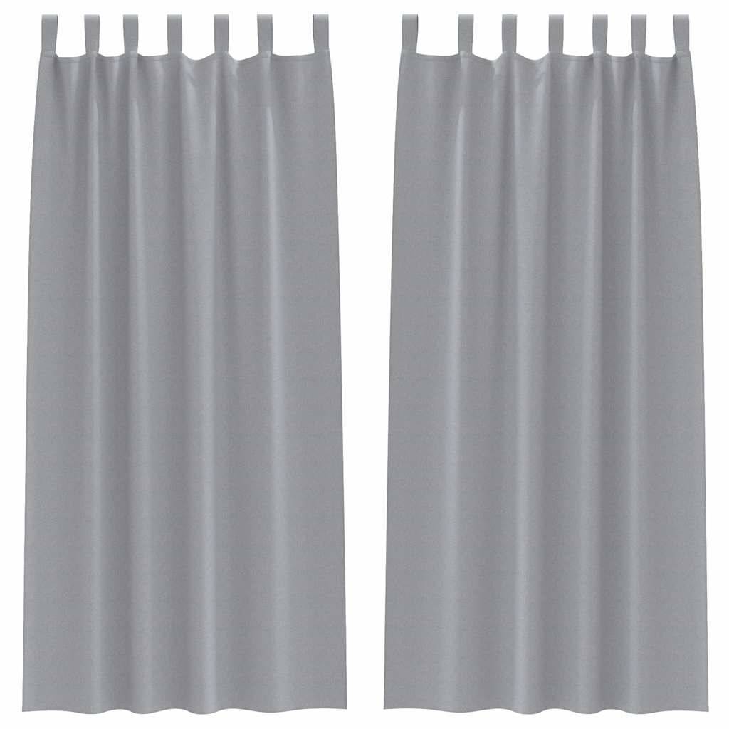 vidaXL Verdunkelungs-Vorhänge mit Ringen 2 pcs Hellgrau 225 x 140 cm