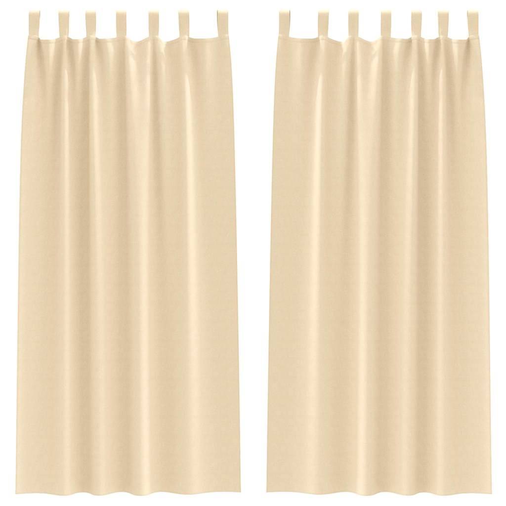 vidaXL Verdunkelungs-Vorhänge mit Ringen 2 pcs Creme 225 x 140 cm