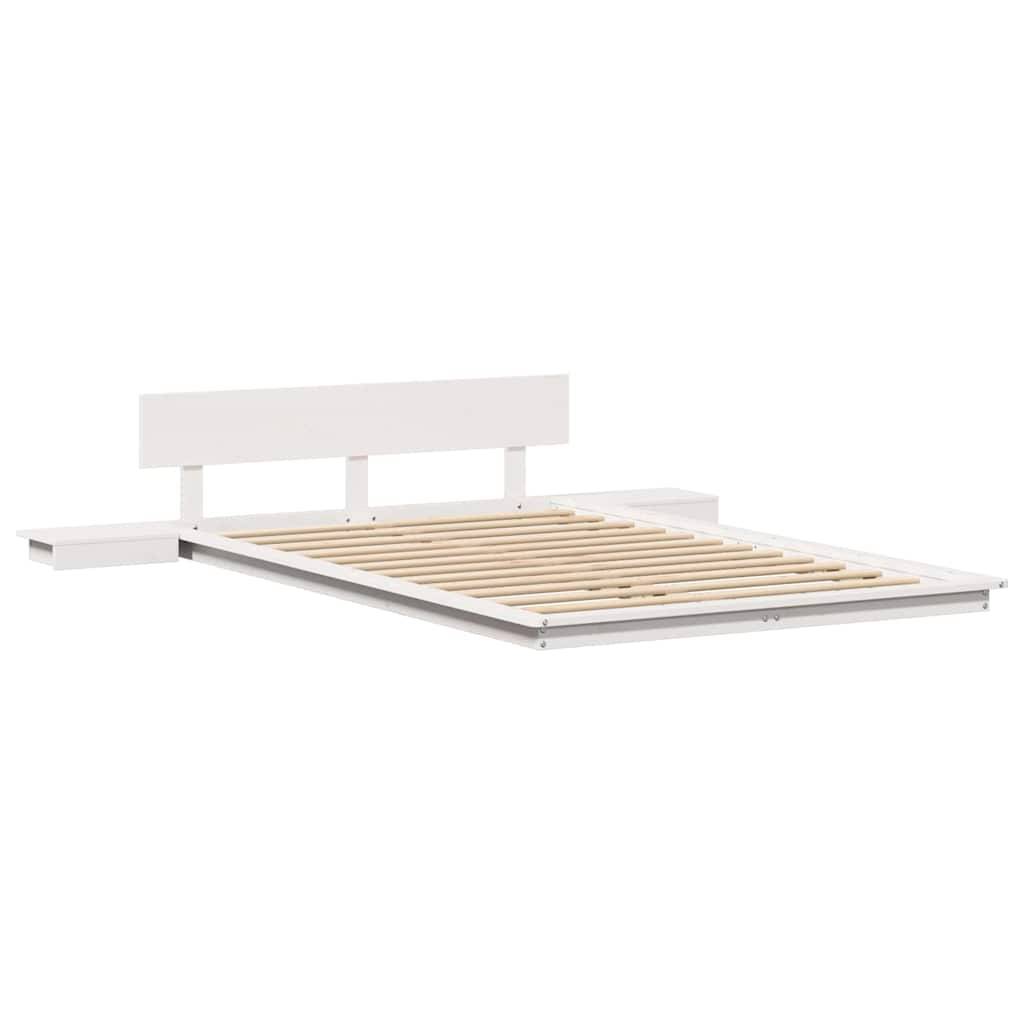 vidaXL Bettgestell mit Kopfteil mit Speicher Braun 135 x 190 cm Holz