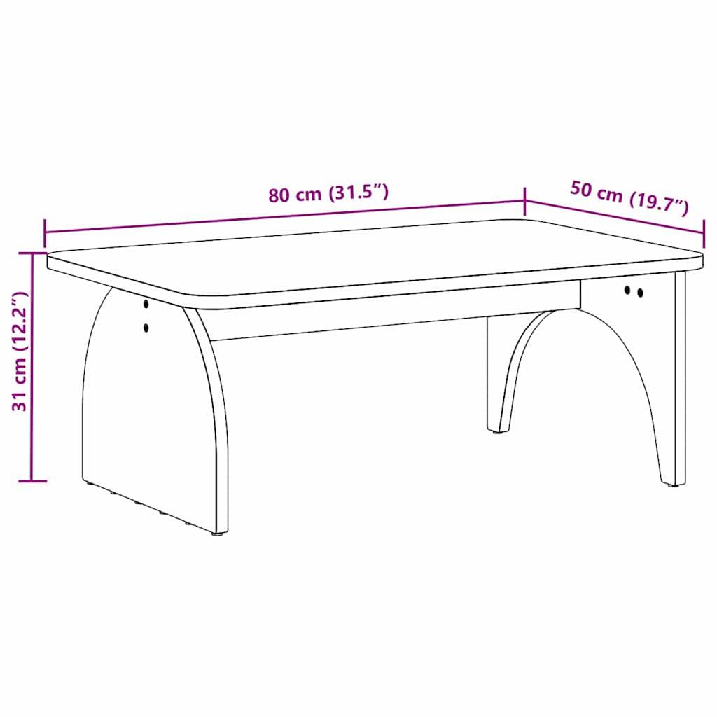 vidaXL Couchtisch Weiß 80 x 50 x 31 cm Massivholz Kiefer
