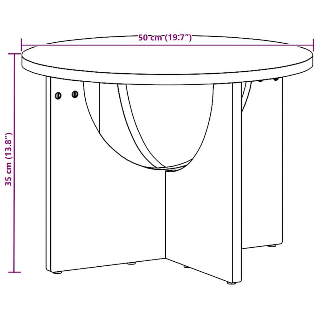 vidaXL Couchtisch Natur 50 x 50 x 35 cm Massivholz Kiefer