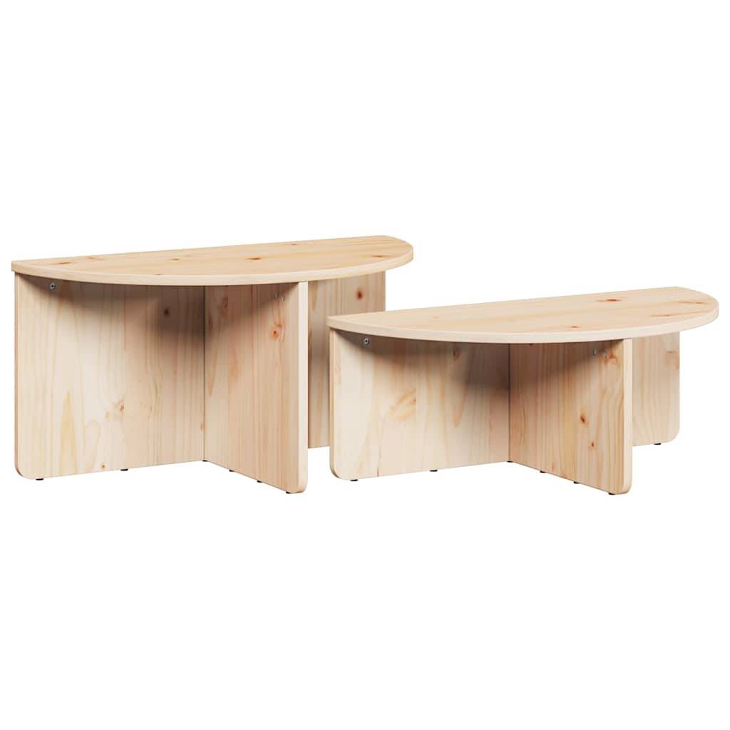 vidaXL Couchtisch 2 pcs Natur Massivholz Kiefer