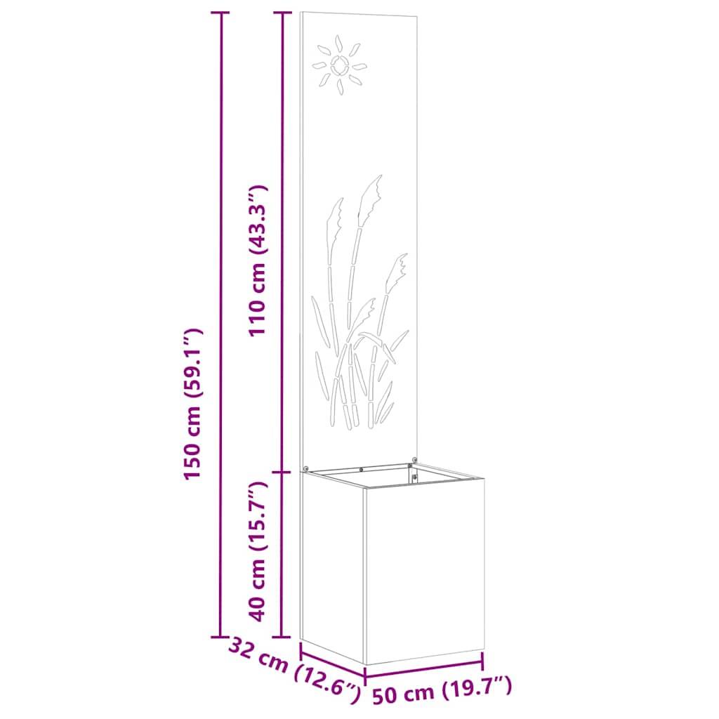 vidaXL Garten Sichtschutz-Leinwand Silber 32 x 140 cm Verzinkter Stahl