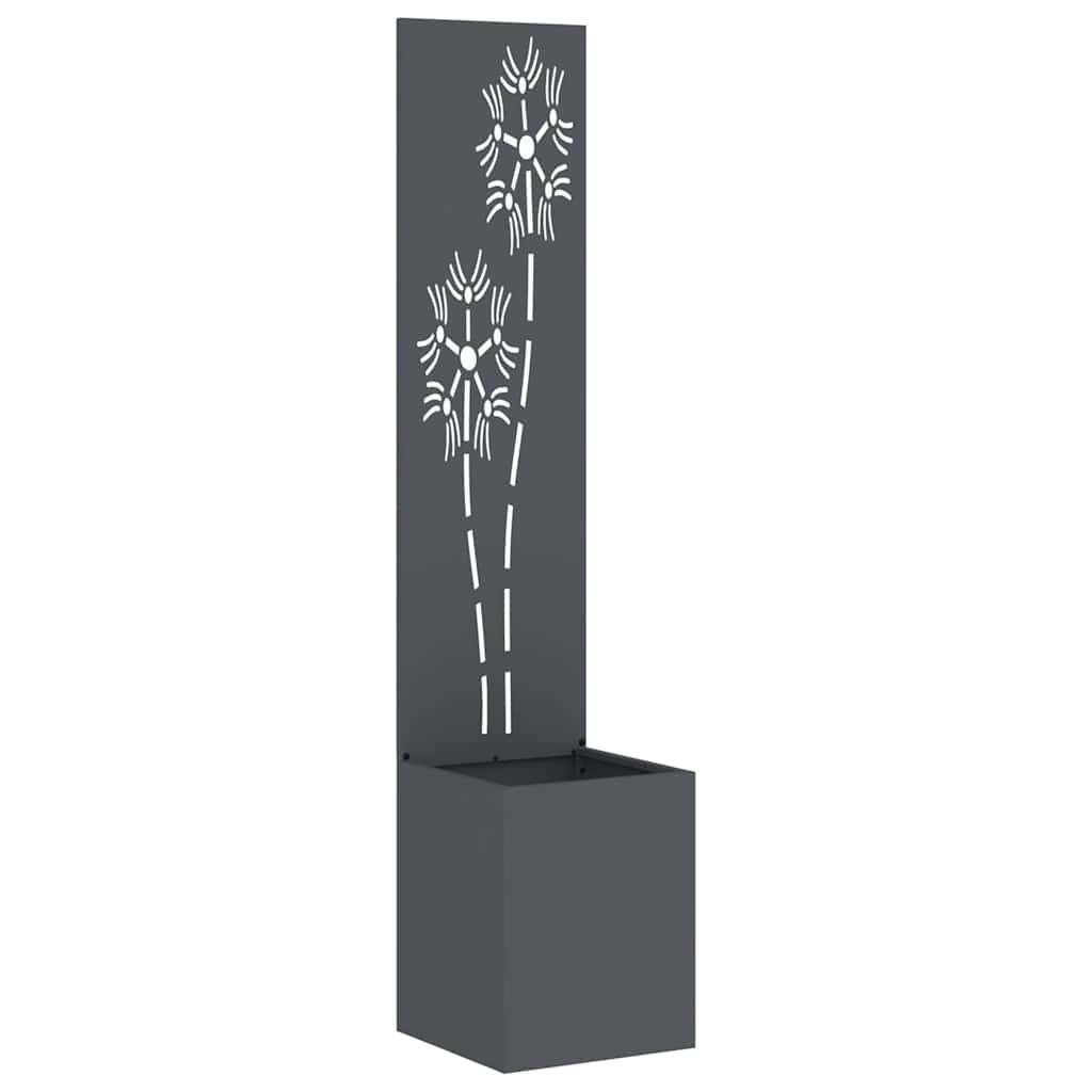 vidaXL Garten Sichtschutz-Leinwand Floral Anthrazit 32 x 150 cm