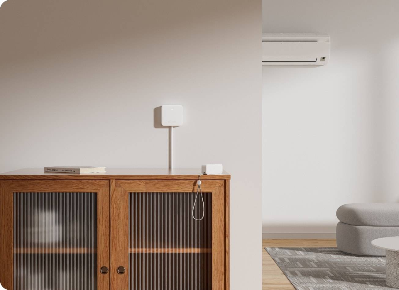 SWITCHBOT WLAN Hygrometer Thermometer, Innen/Außen, 3er-Pack mit mini Hub, weiß