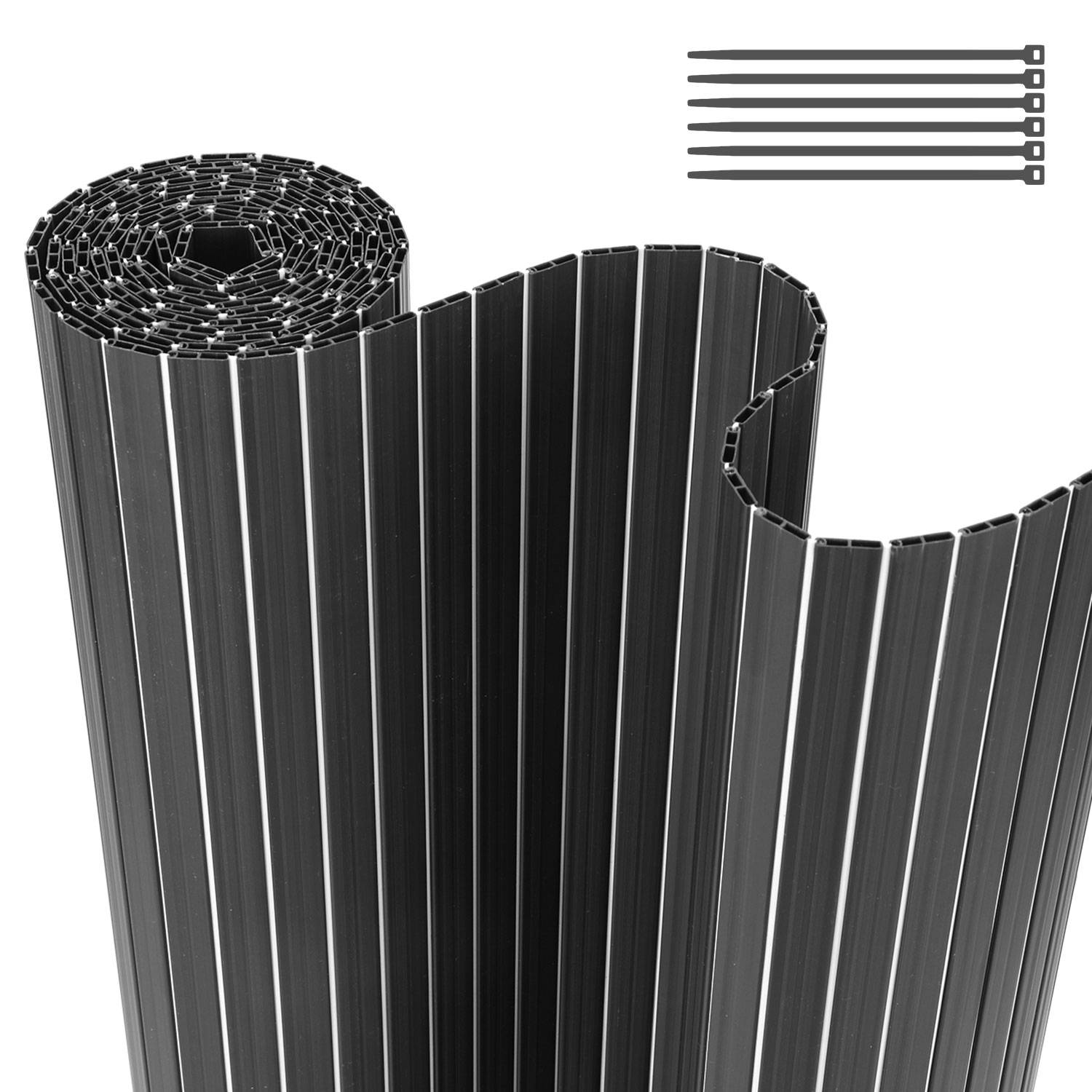 PVC Sichtschutzmatte Sichtschutzzaun Sichtschutz für Zaun Balkon,Grau 100cm x 50 cm