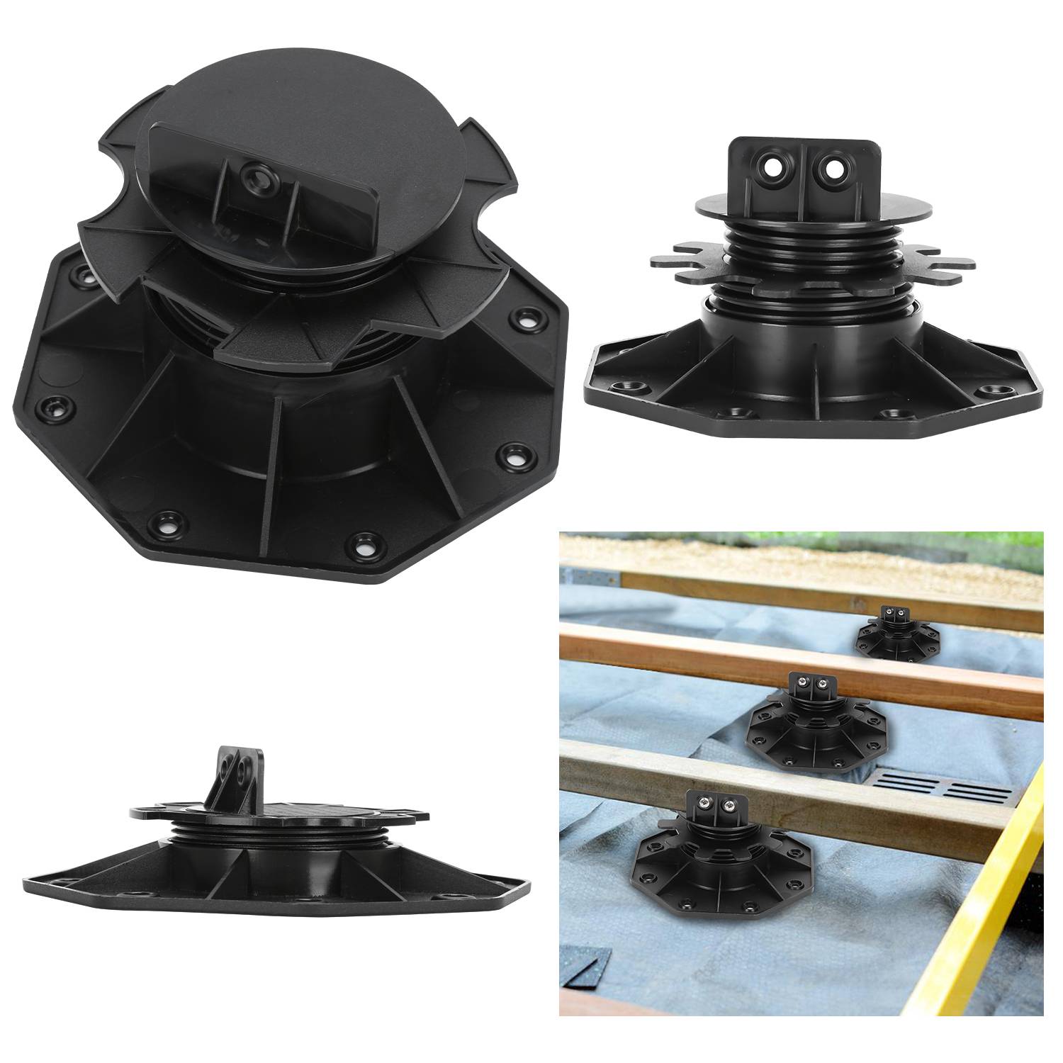 Stelzlager Verstellfüße Höhenverstellbare Plattenlager Terrassenlager Stelzlager für Keramik, Beton, Steinplatten 18-30mm 10 Stück