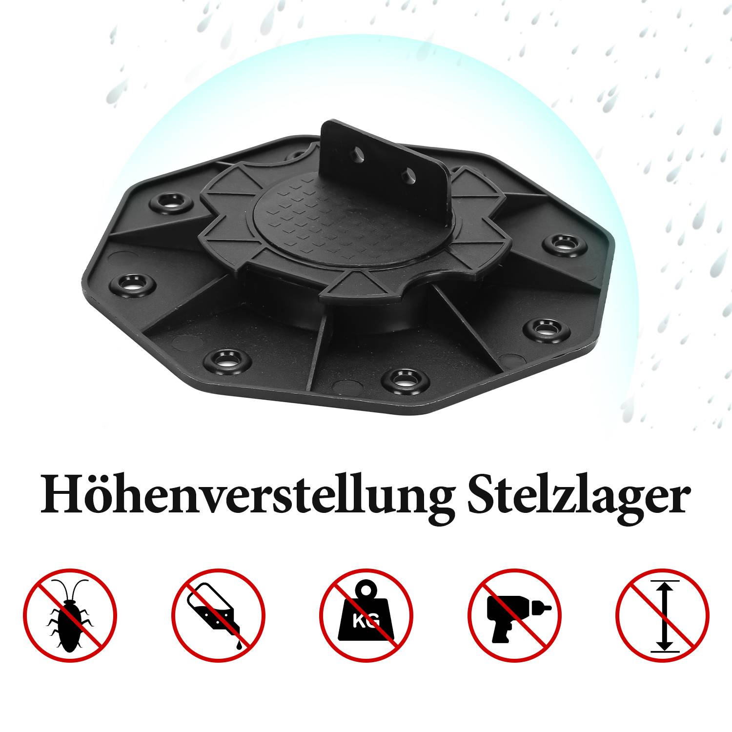 Stelzlager Verstellfüße Höhenverstellbare Plattenlager Terrassenlager Stelzlager für Keramik, Beton, Steinplatten 18-30mm 30 Stück