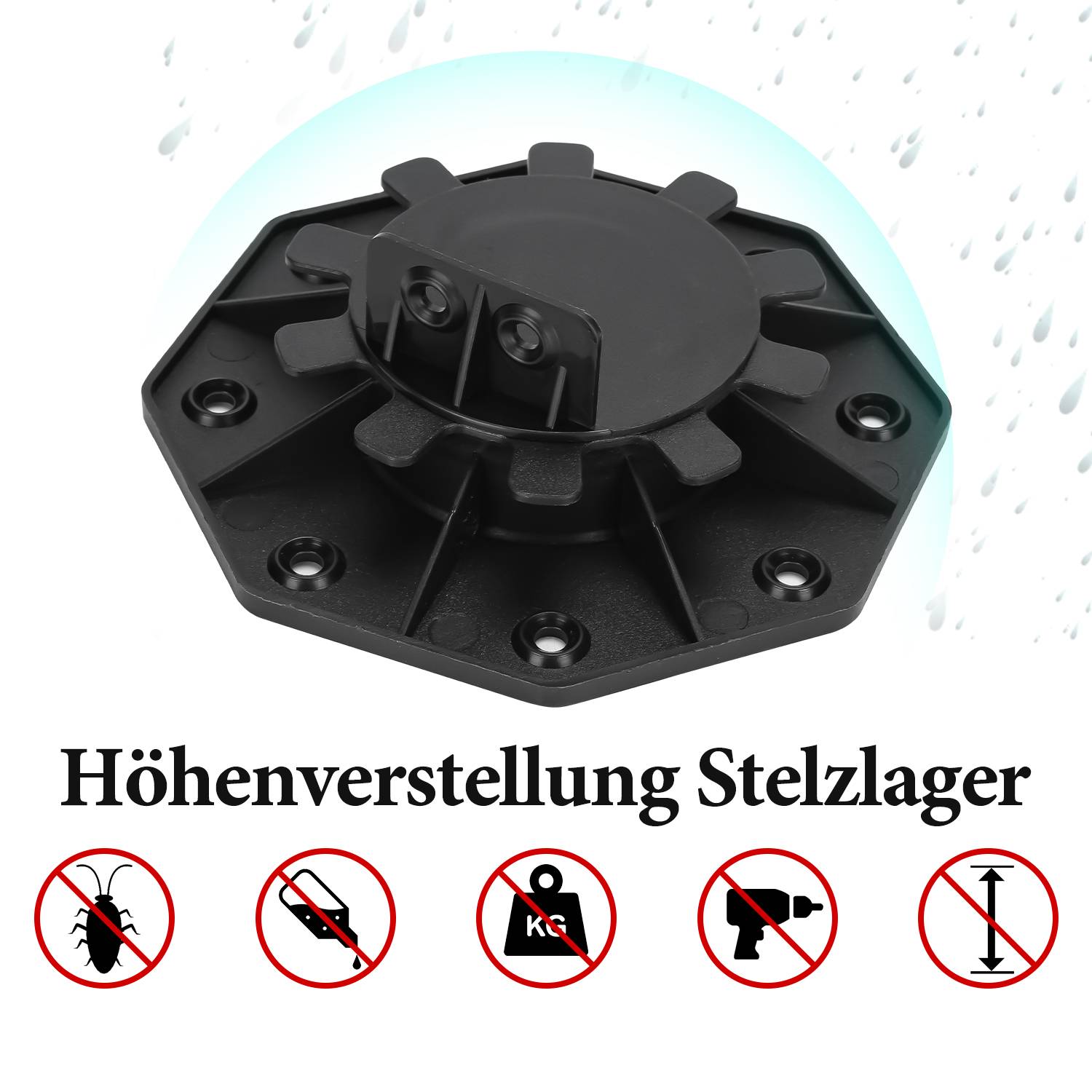 Stelzlager Verstellfüße Höhenverstellbare Plattenlager Terrassenlager Stelzlager für Keramik, Beton, Steinplatten 30-60mm 10 Stück