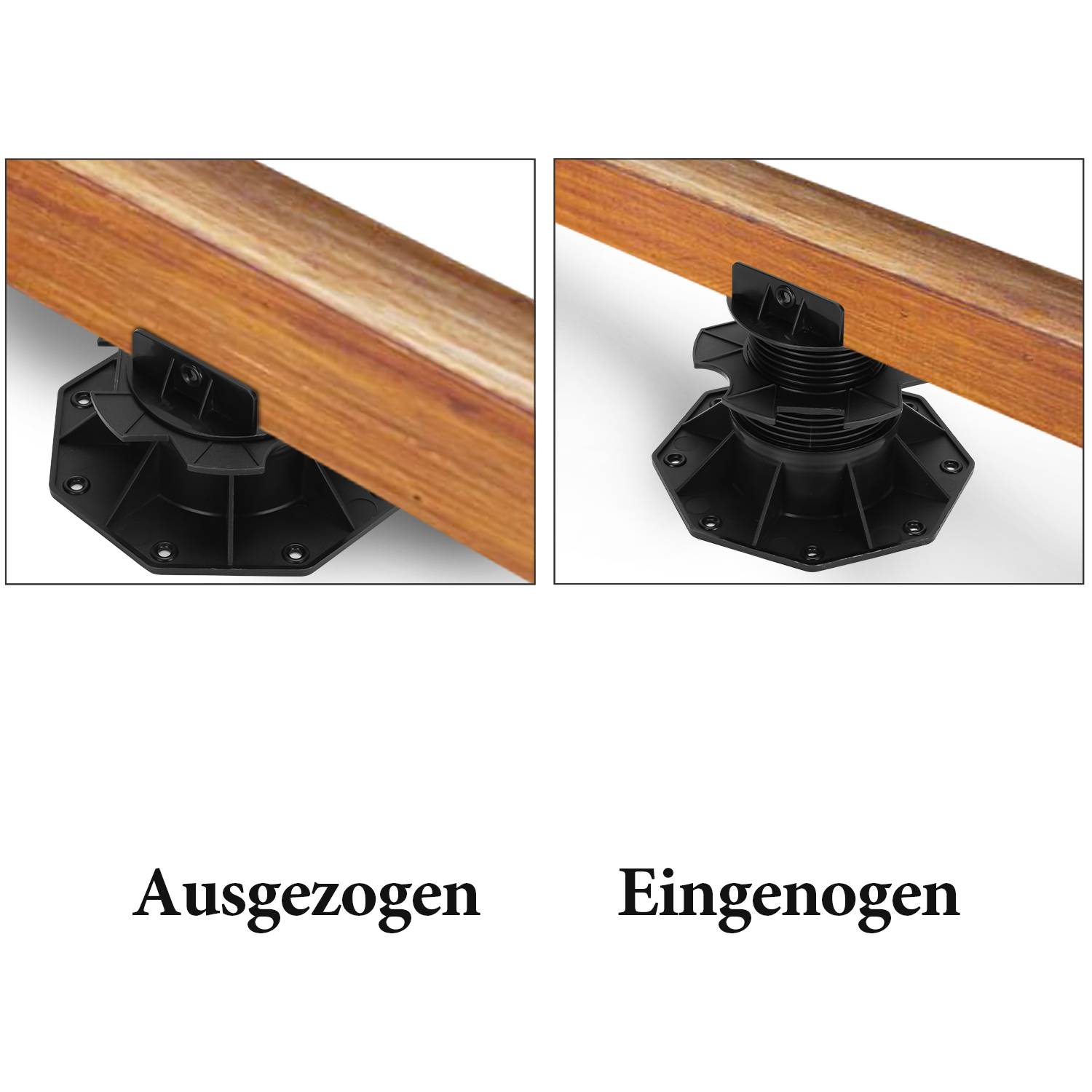 Stelzlager Verstellfüße Höhenverstellbare Plattenlager Terrassenlager Stelzlager für Keramik, Beton, Steinplatten 60-140mm 10 Stück