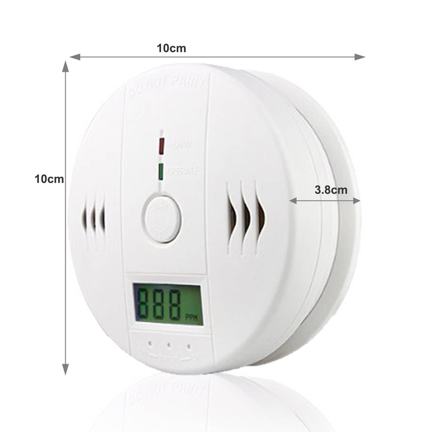 CO Melder weiß 10er Pack Feuermelder Kohlenmonoxid Warnung 85 dB 10 Stück