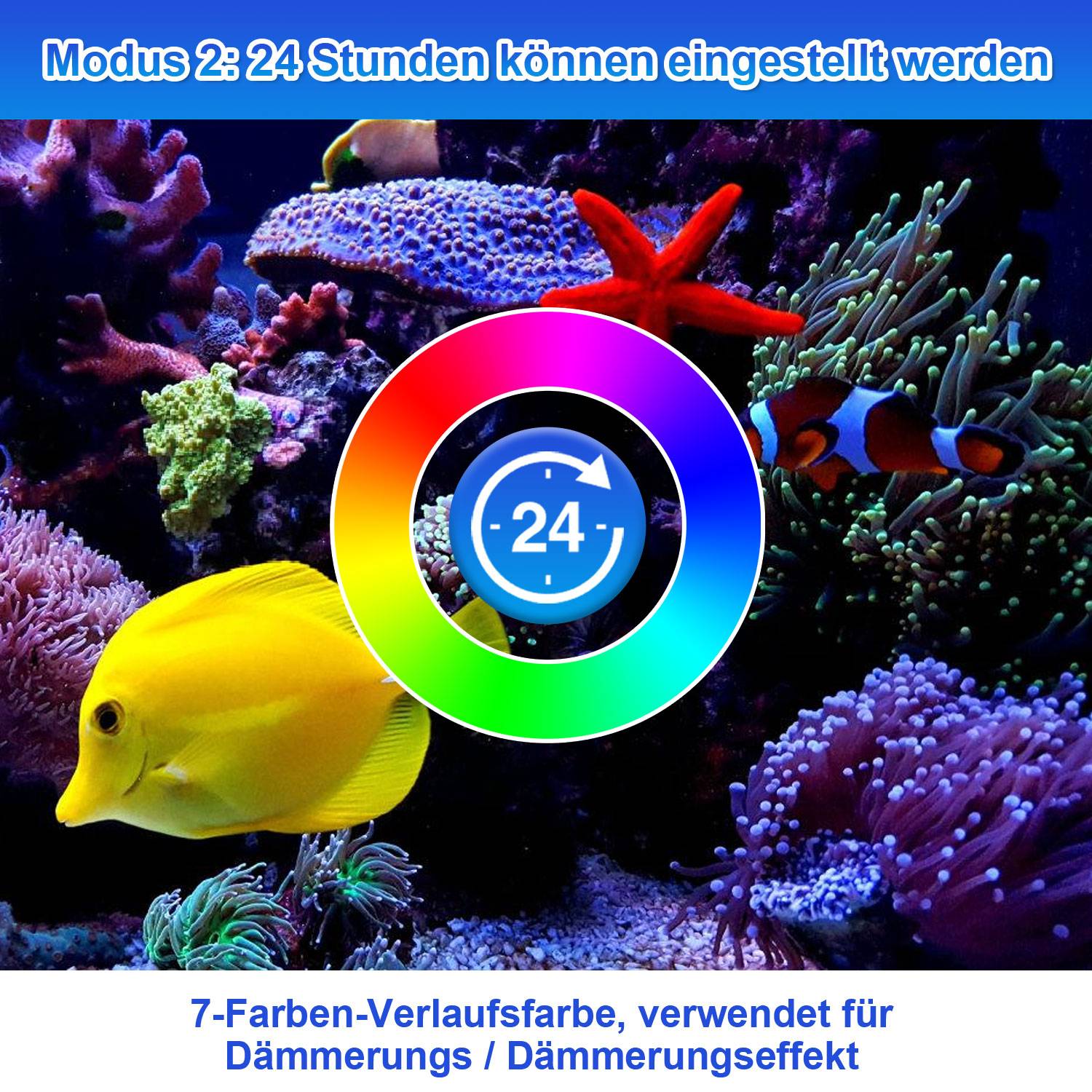 50.5cm LED Aquarium Lampe Tank Leuchte RGB Dimmbar Beleuchtung mit Fernbedienung