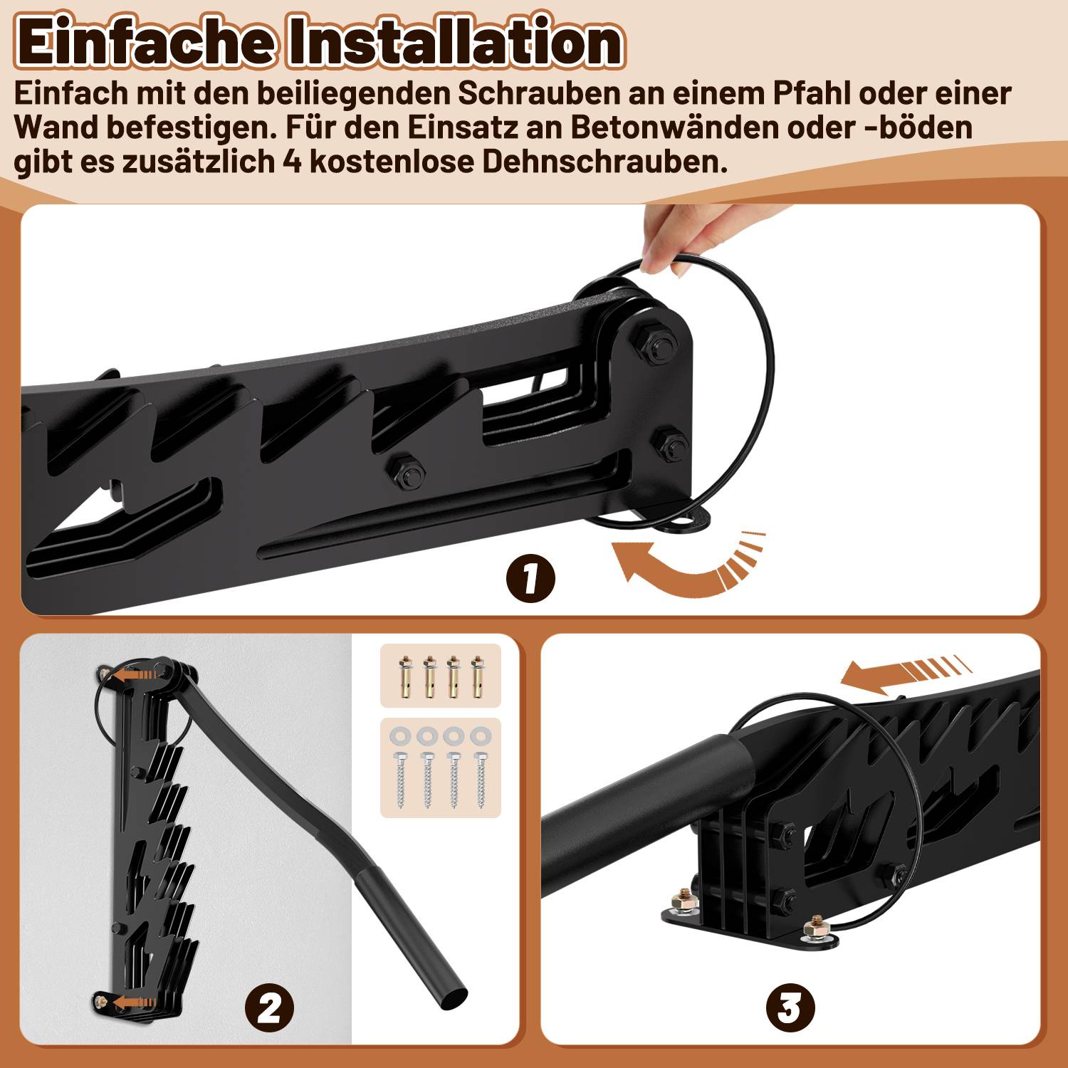 Handholzspalter Hand-Holzspalter, Manueller Holzspalter, Kaminholzspalter Brennholzspalter mit Tasche für Holzofen und Kamin <br> Abnehmbarer verlän