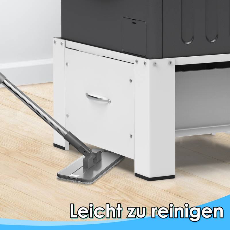 Waschmaschinen Untergestell mit Schubladen Weiß - Waschmaschinen-Sockel - Trockner Sockel Podest 62.5x54.5x32.5cm - Stahl