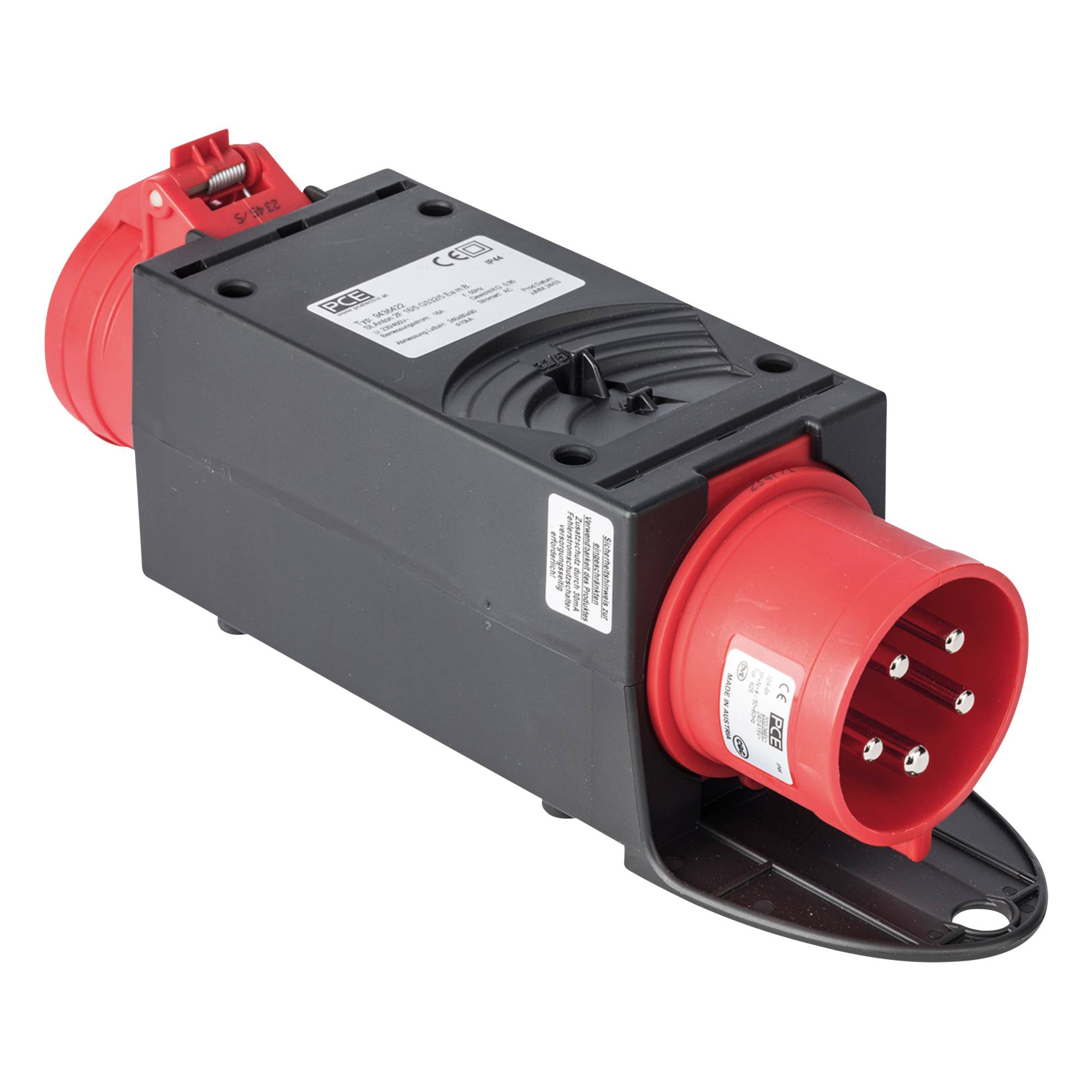 PCE Mobile Distribution Box Plastic Series ST.ANTON 2F 16/5 GS32/5 Ea m.B. 1x 5P CEE 32 A Eingang - 1x 5P CEE 16 A Ausgang - IP44