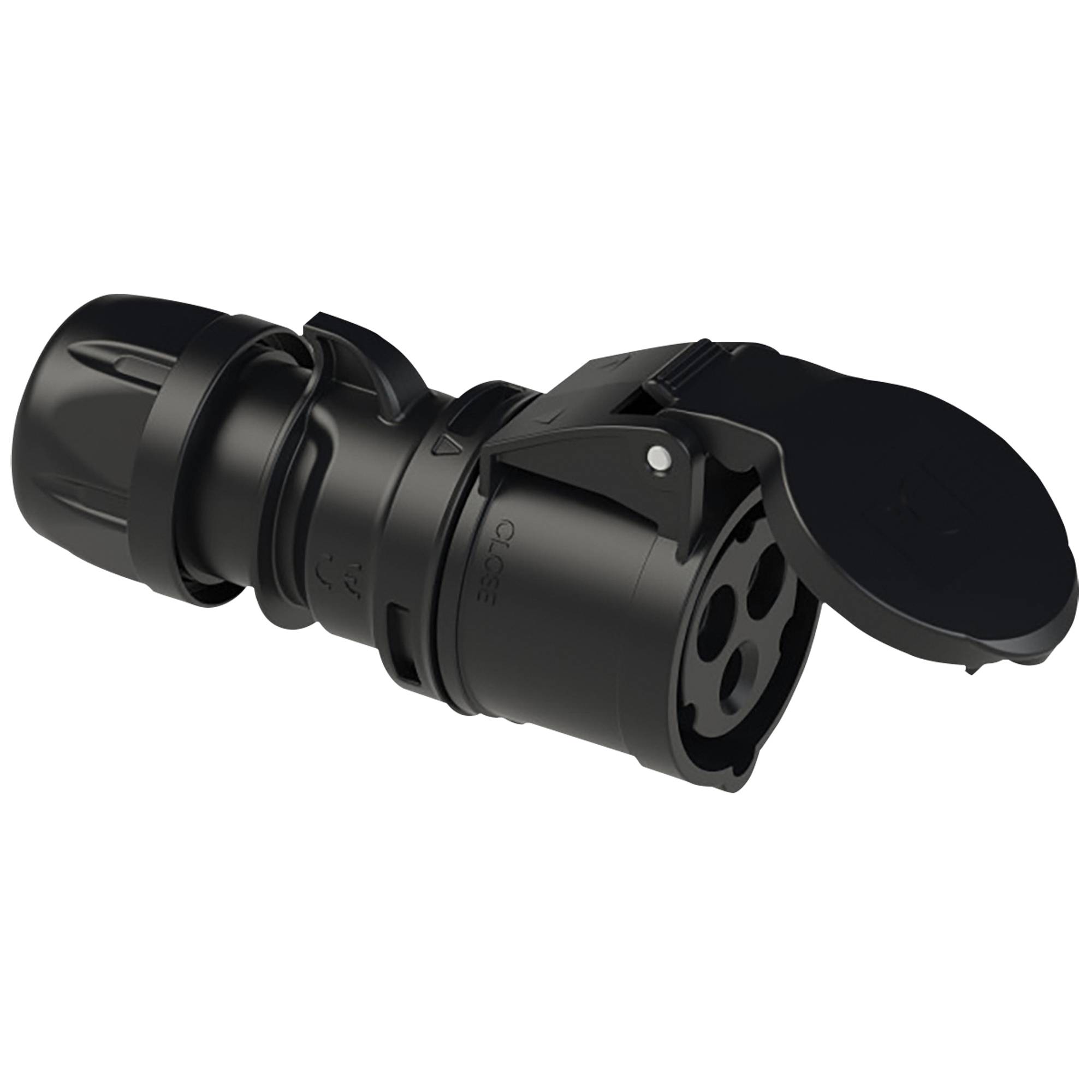 PCE CEE 32 A/240 V 3-P Plug Female Schwarz - SHARK-Serie